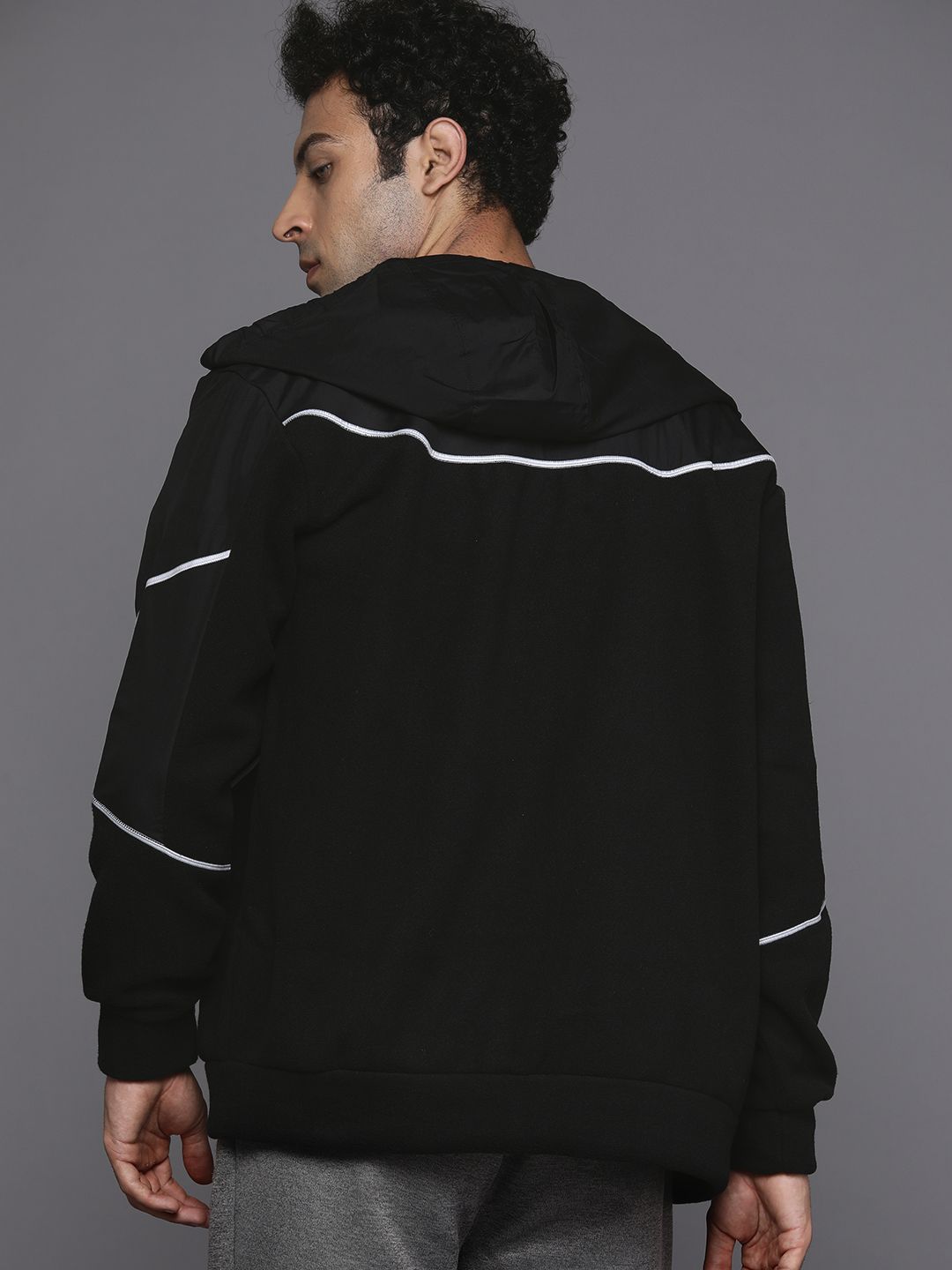 Buy ADIDAS Men Black Q4 Fleece Full Zip Hooded Jacket - Jackets