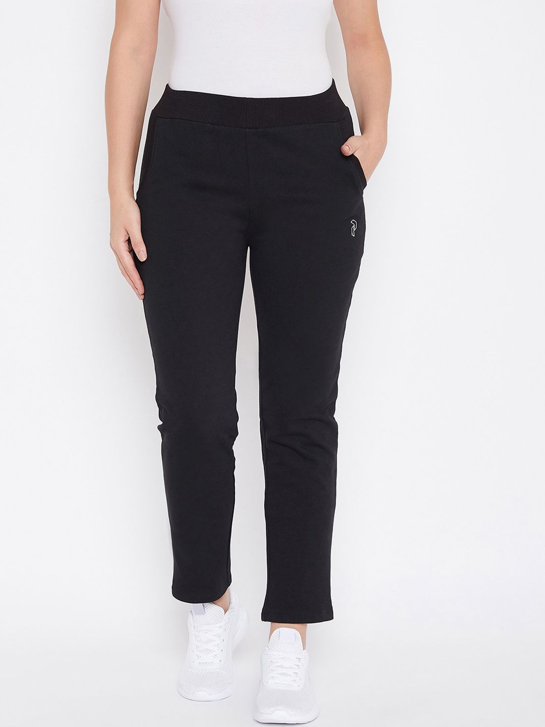 PERFKT-U Women Black Solid Straight-Fit Track Pants Price in India