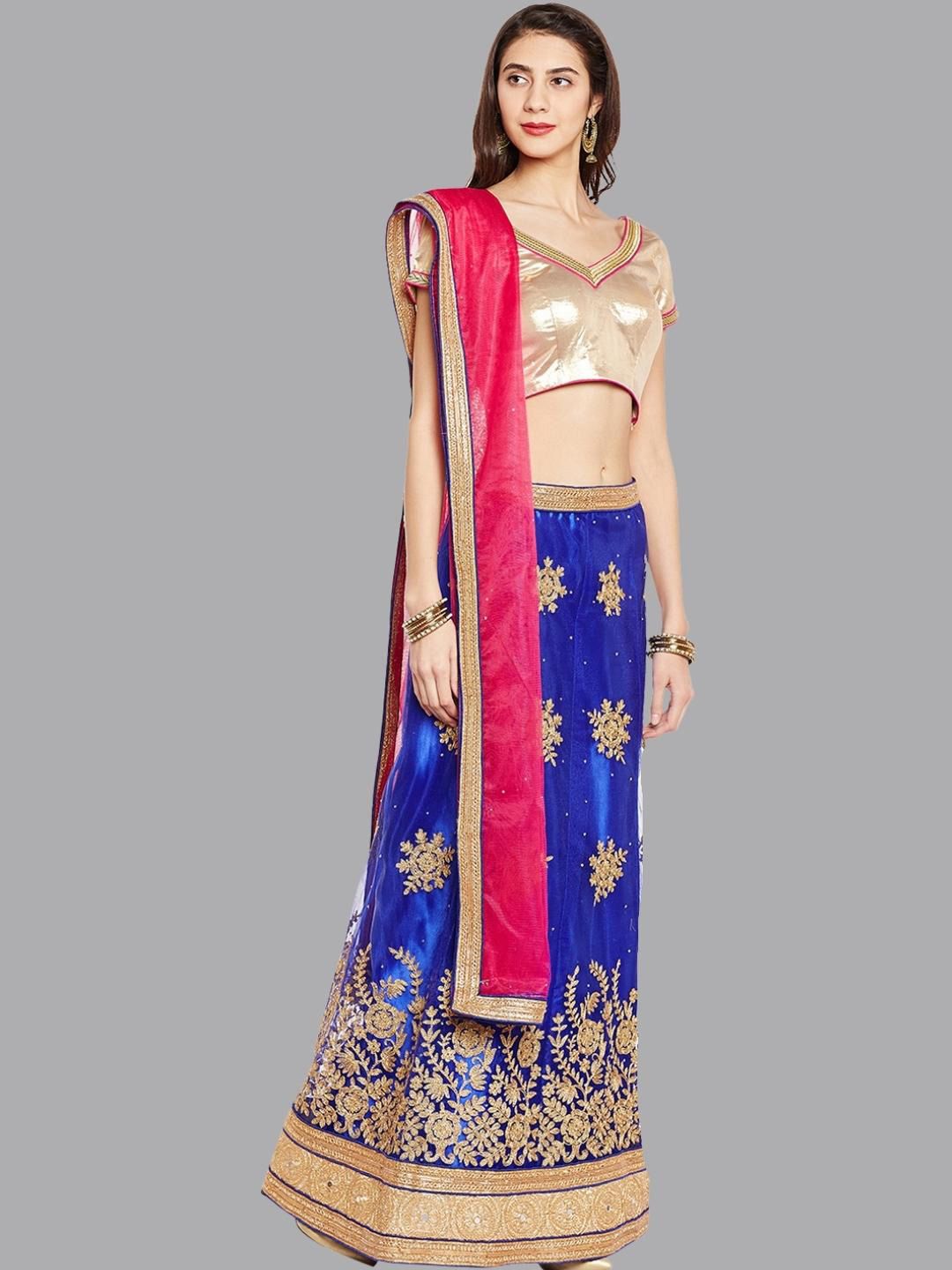 Chhabra 555 Women Blue Lehenga Choli Price in India