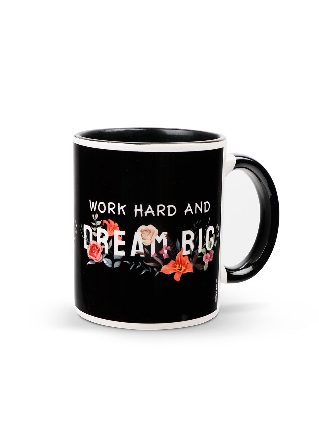 Archies Black & White Printed Ceramic Glossy Mugs Set of Cups and Mugs Price in India