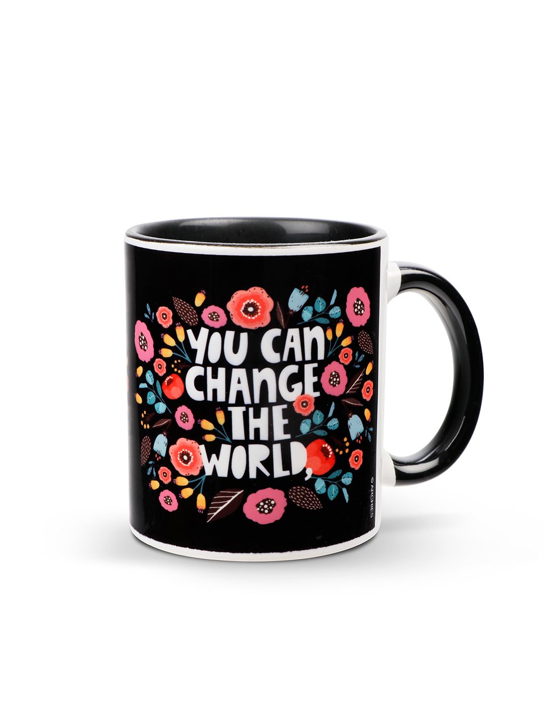 Archies Black & White Printed Ceramic Glossy Mugs Set of Cups and Mugs Price in India
