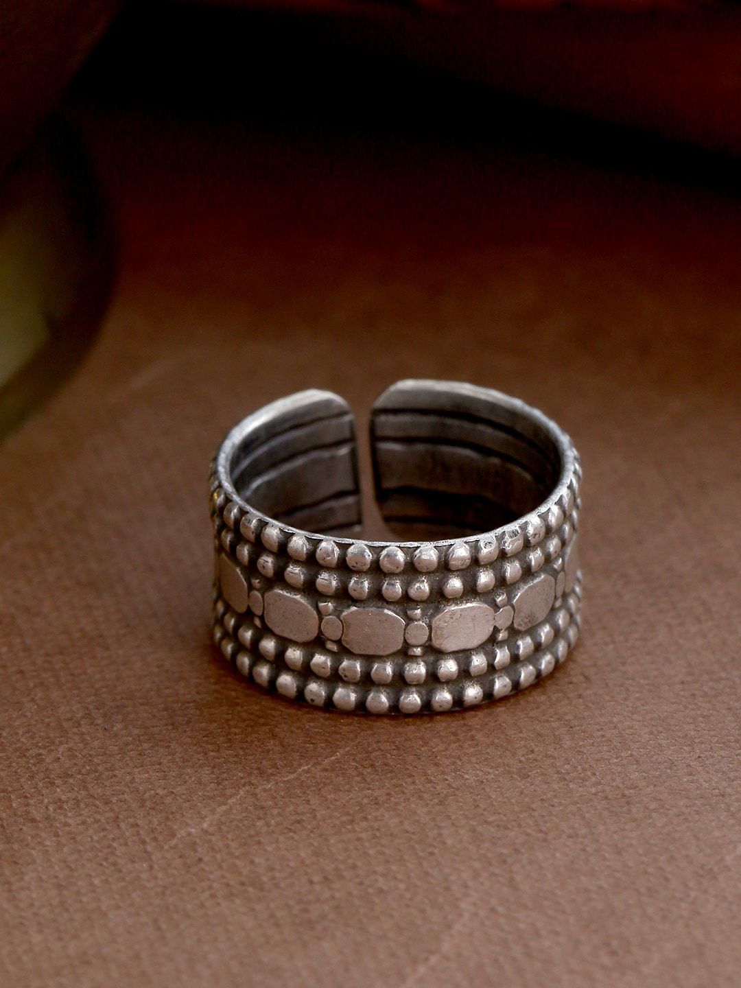 ADORN by Nikita Ladiwala Women 92.5 Sterling Silver-Toned Adjustable Finger Ring Price in India
