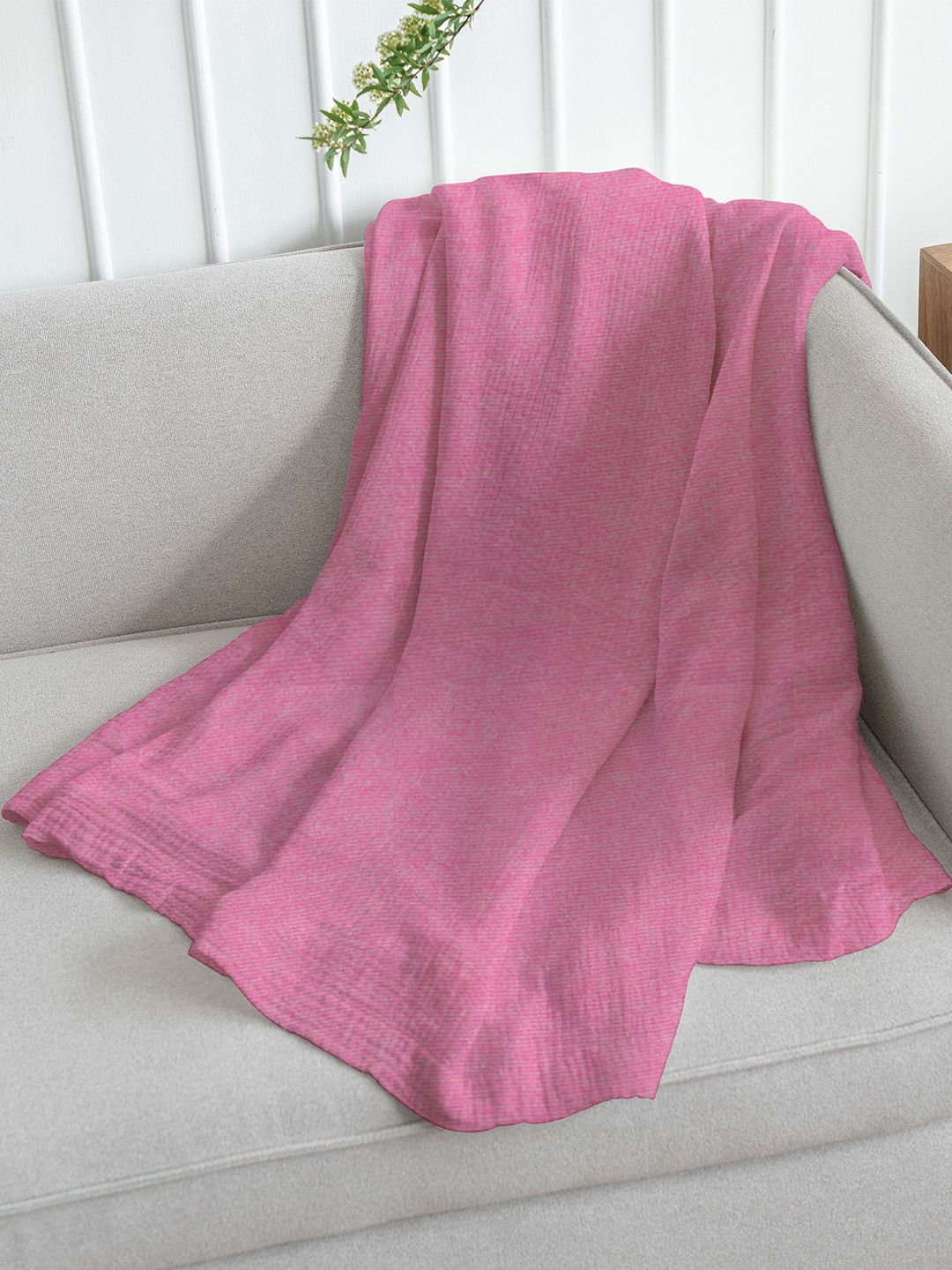 Satcap India Pink Fleece AC Room 150 GSM Single Bed Blanket Price in India