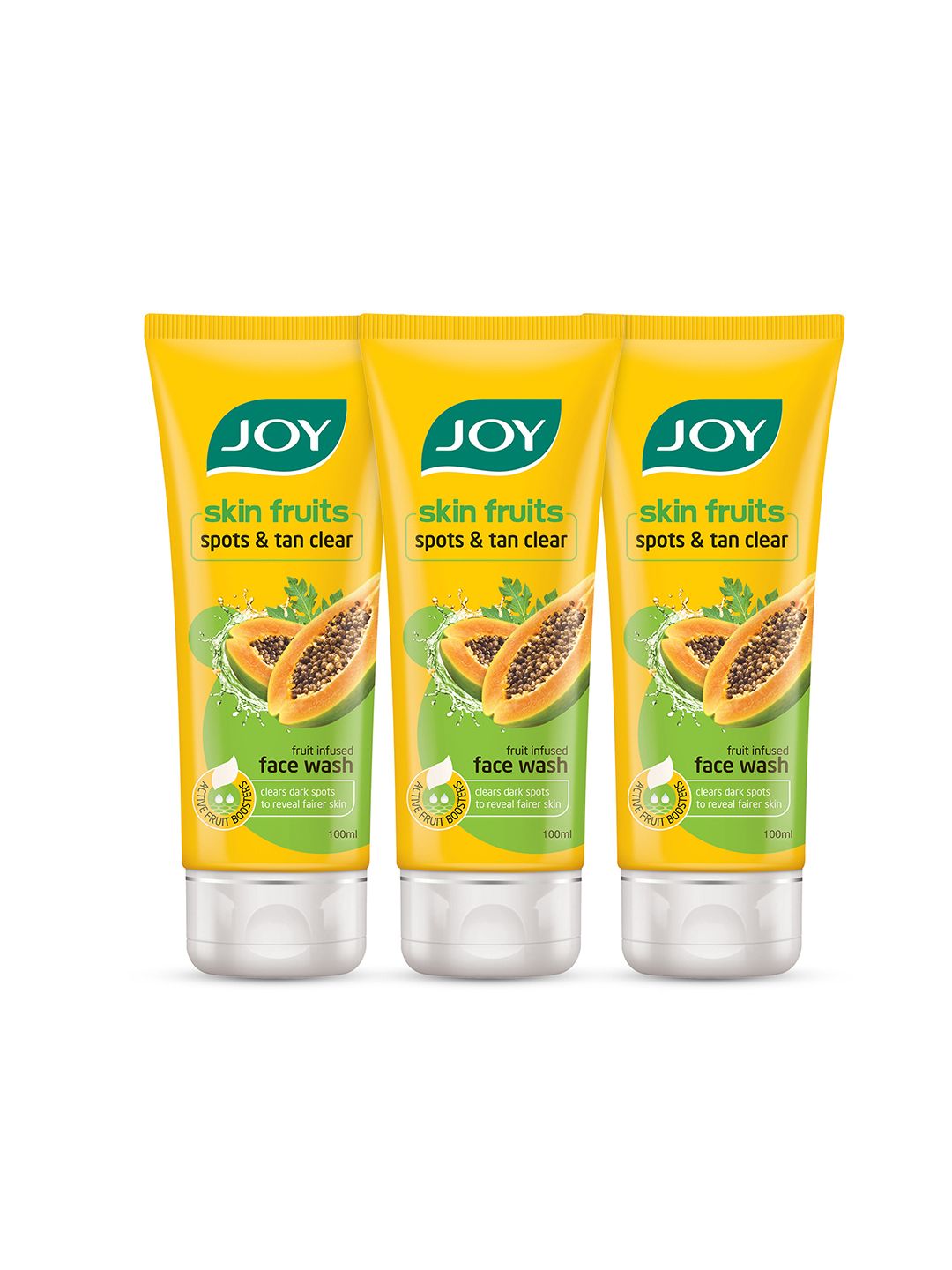 JOY Set of 3 Papaya Face Wash for Bright & Glowing Skin - 100ml Each