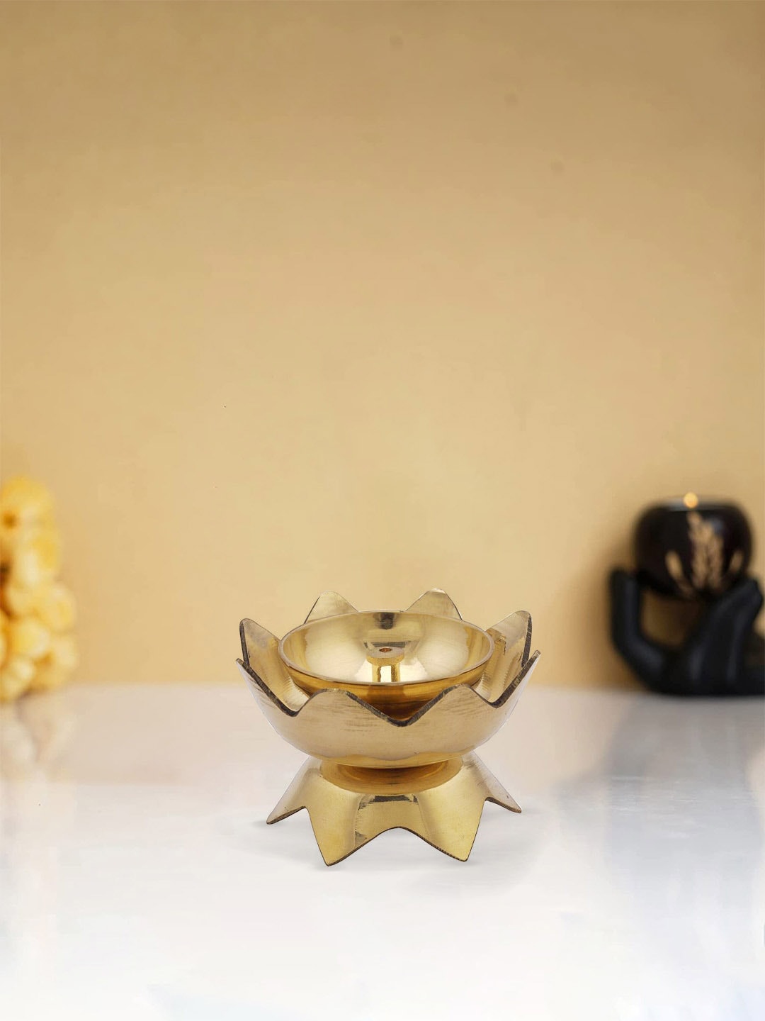 Craftvatika Gold-Toned Brass Handmade Diya Price in India