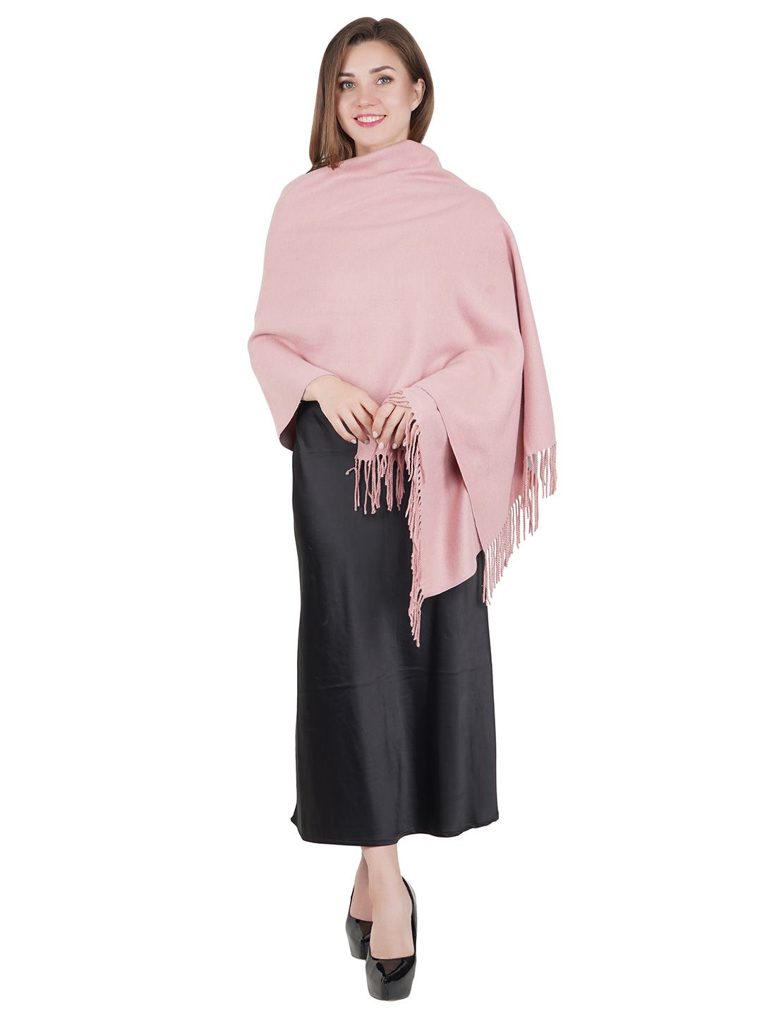 MUFFLY Women Pink & Grey Stole Price in India