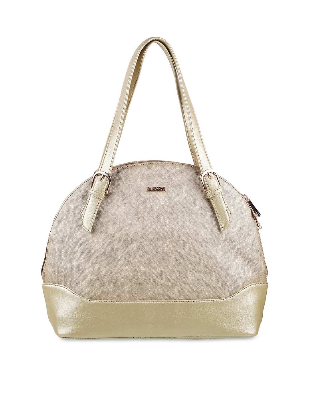 Mochi Women Gold-Toned PU Structured Handheld Bag Price in India