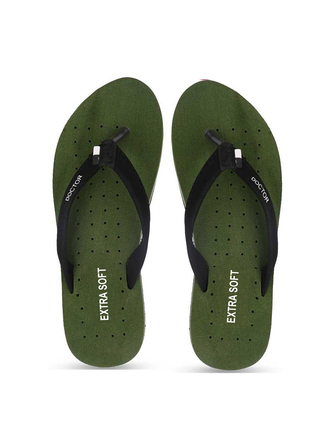 Cogner Women Olive Green & White Room Slippers Price in India