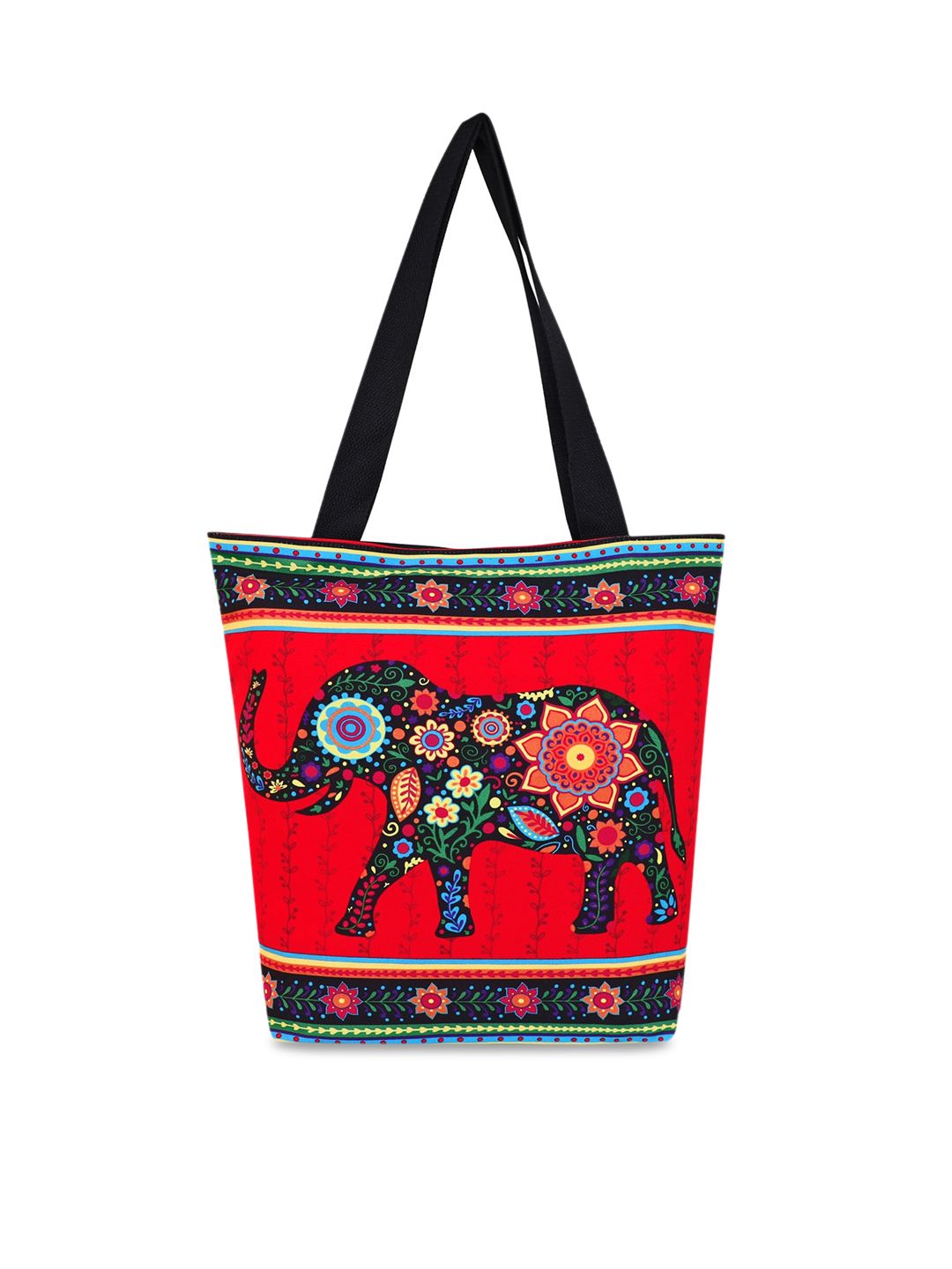 Sabhyata Multicoloured Printed Shopper Handheld Bag with Applique Price in India