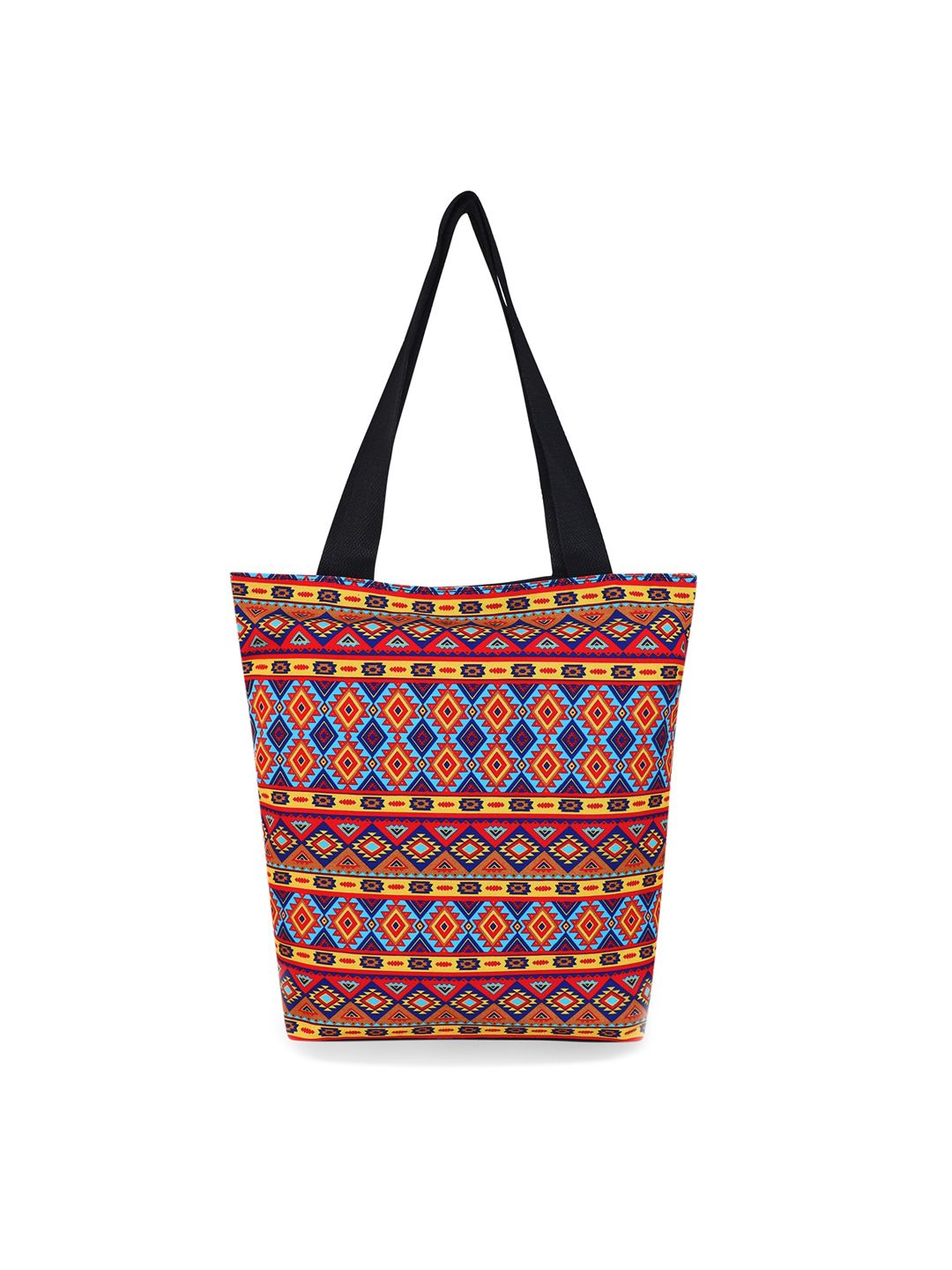 Sabhyata Multicoloured Geometric Printed Oversized Shopper Tote Bag Price in India