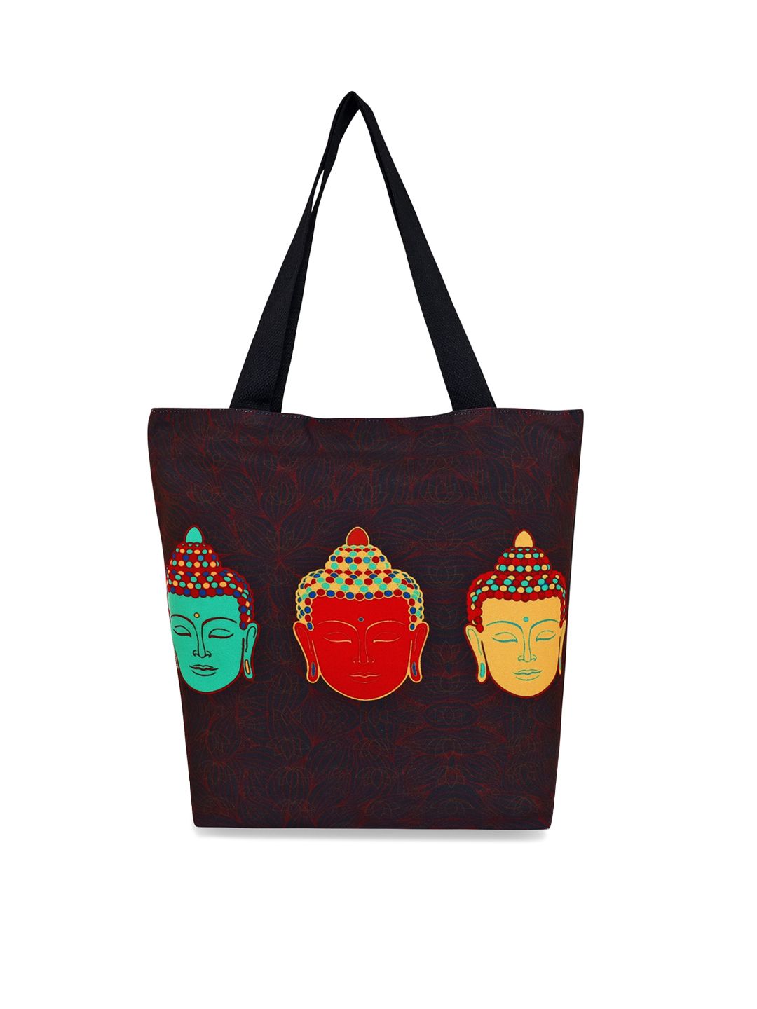 Sabhyata Multicoloured Printed Oversized Shopper Tote Bag with Applique Price in India