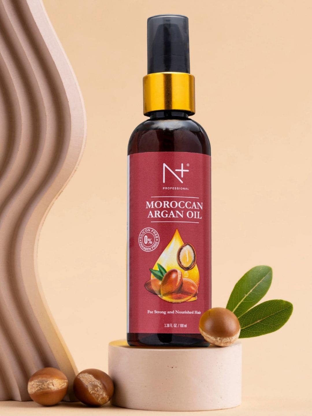 N Plus Professional Moroccan Argan Hair Oil for Strong & Nourished Hair - 100ml Price in India