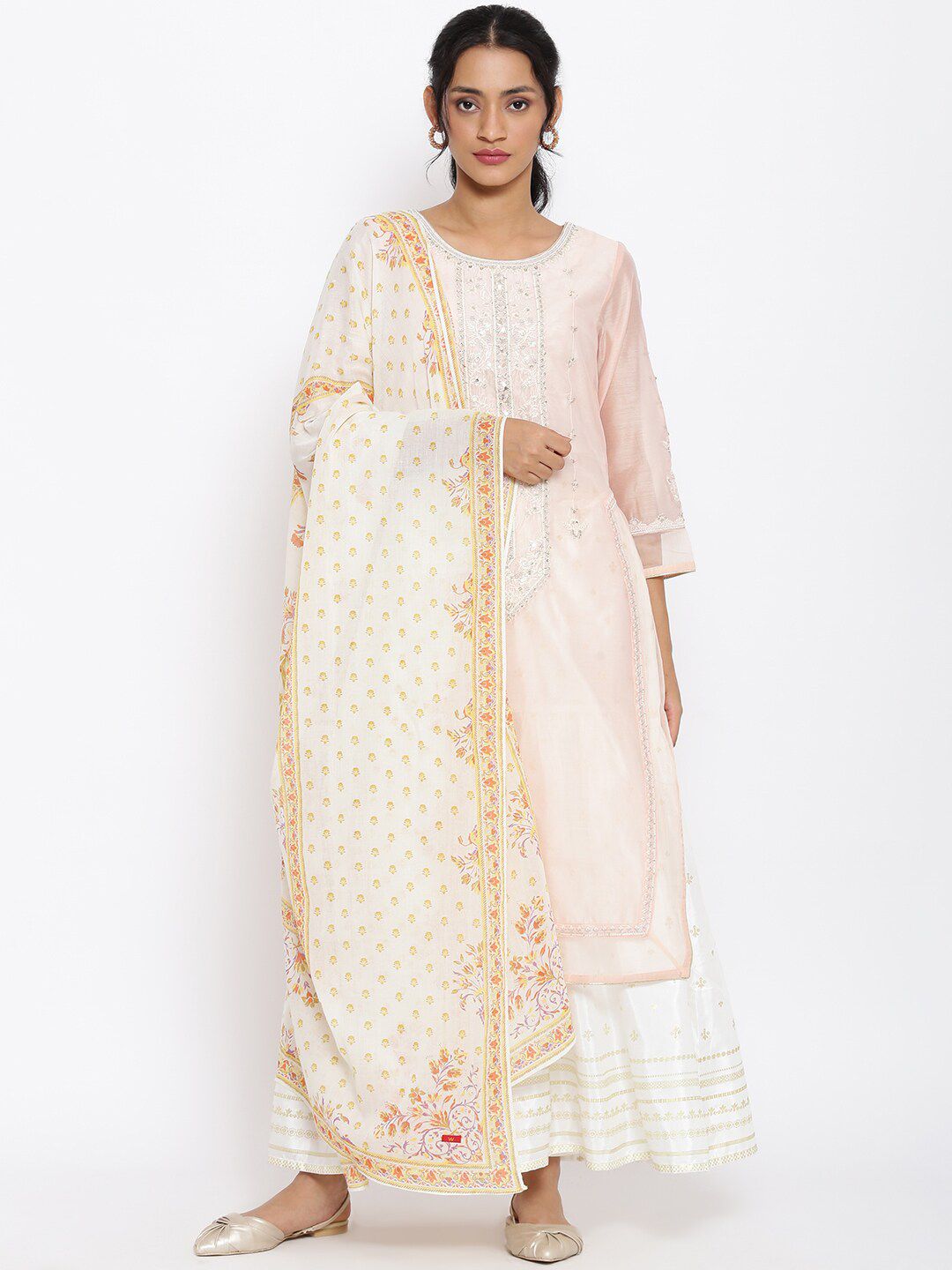 WISHFUL Pink Ethnic Motifs Ethnic Maxi Dress Price in India