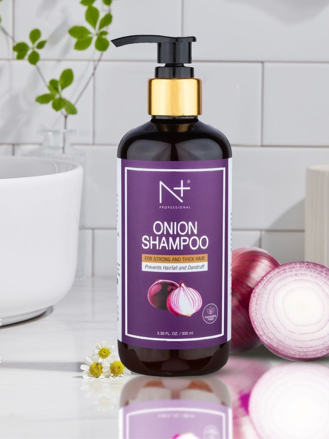 N Plus Professional Onion Shampoo with Tea Tree Oil - Prevents Hairfall & Dandruff - 300ml Price in India