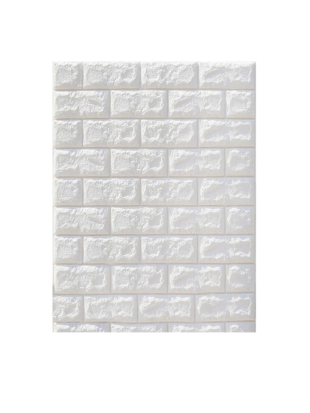 Tormeti 10 pc White Brick Self-Adhesive & Waterproof Wallpaper Price in India