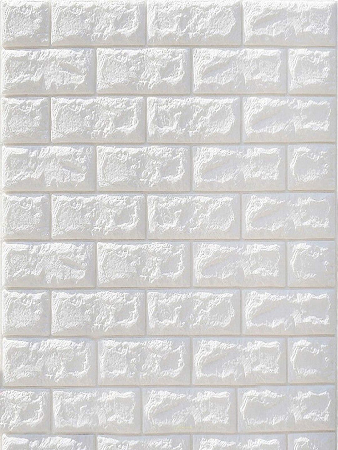 Tormeti White Pack Of 5 Brick Self-Adhesive & Waterproof Wallpaper Price in India