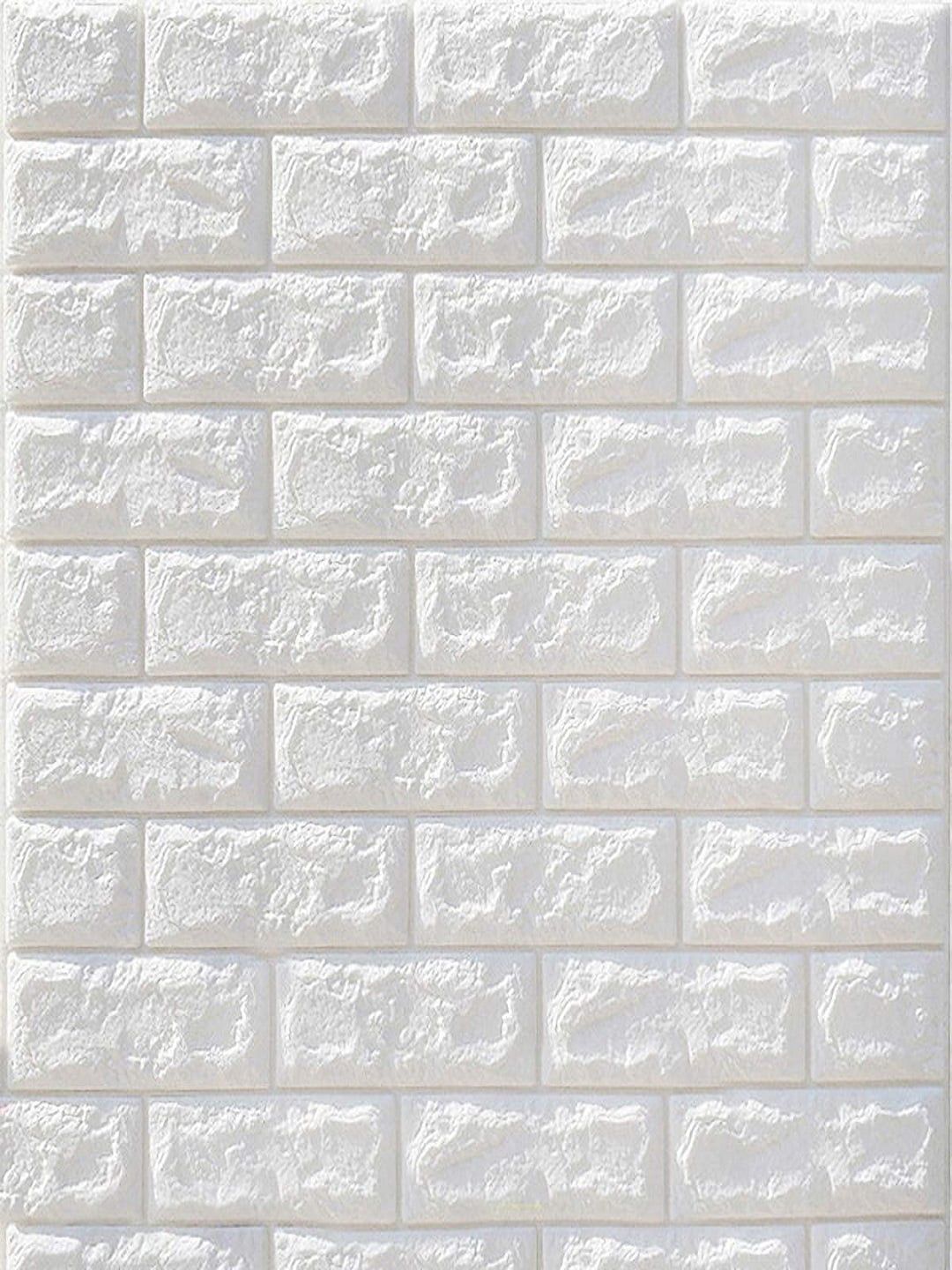 Tormeti Set of 20 White Brick Self-Adhesive & Waterproof Wallpaper Price in India