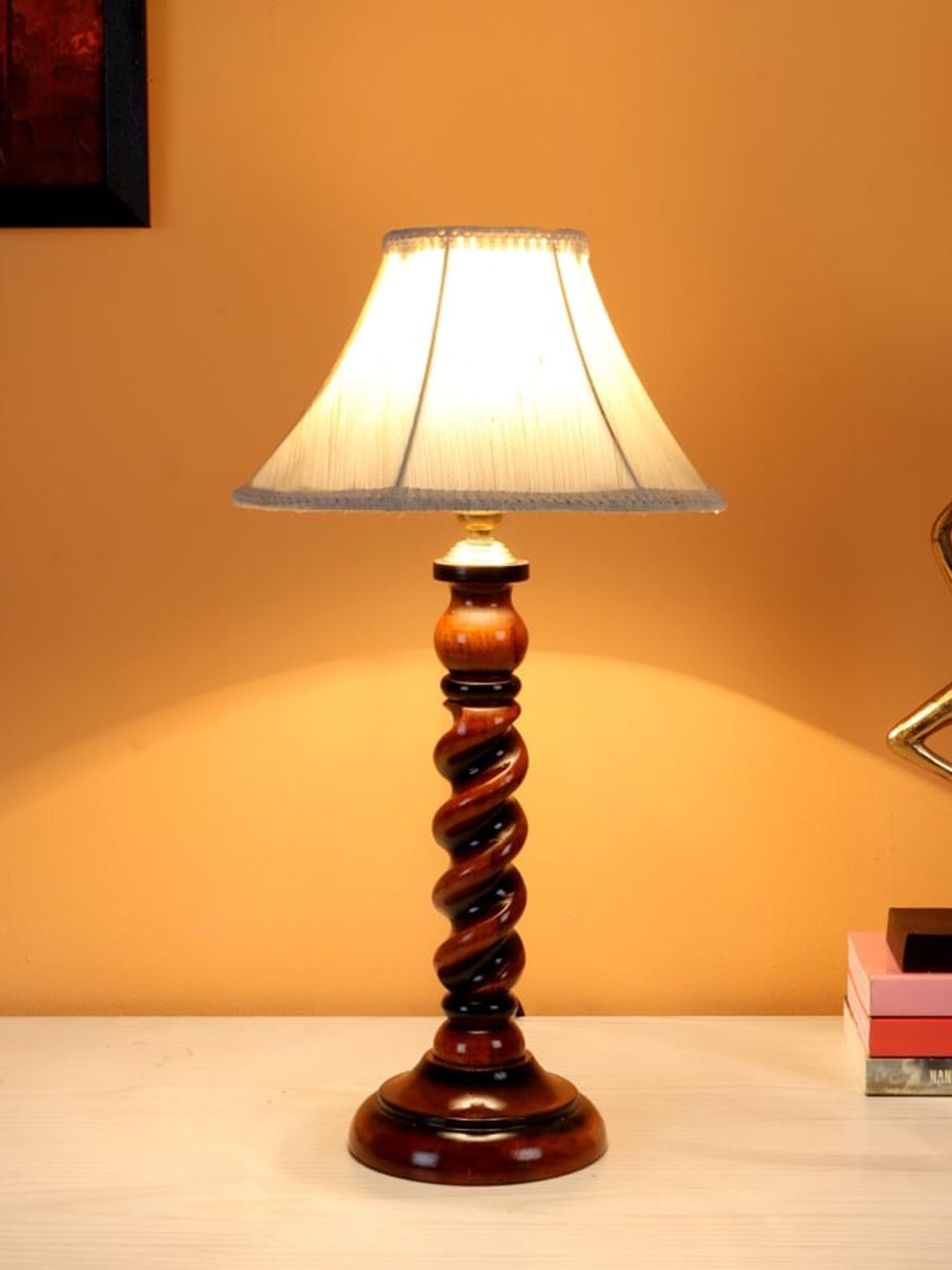 BEVERLY STUDIO Beige Table Lamp with Shade Price in India
