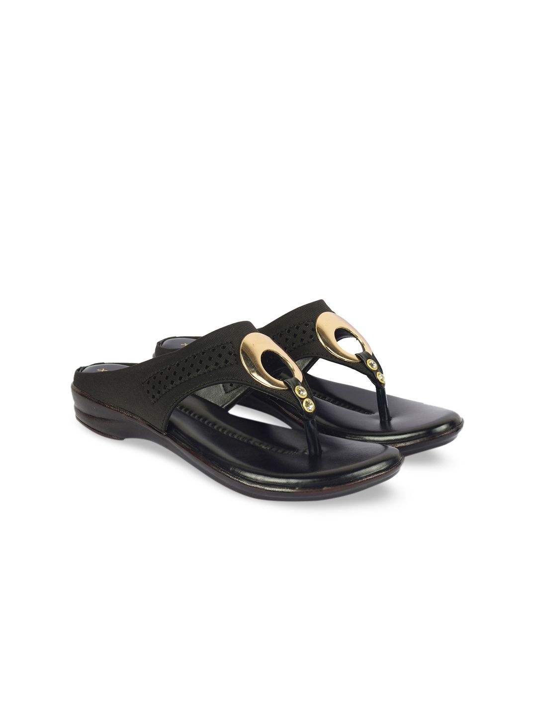 XE LOOKS Women Black Ballerinas with Laser Cuts Flats Price in India