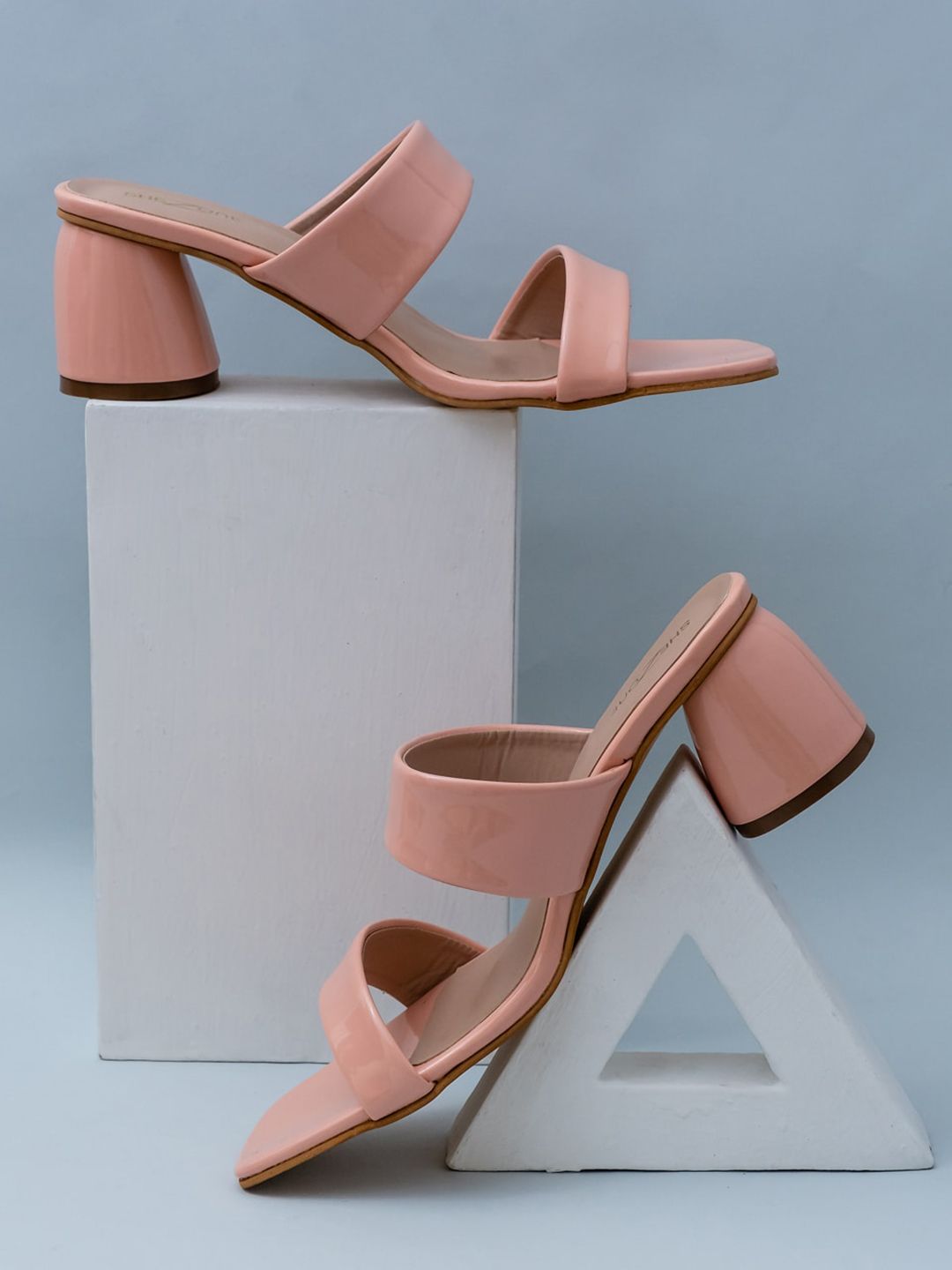 Shezone Peach-Coloured Block Sandals Price in India