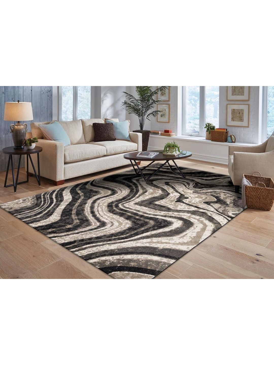 Ddecor Grey Abstract Carpet Price in India