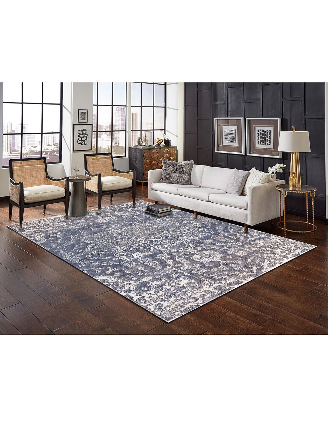 DDecor Blue Abstract Printed Carpet Price in India