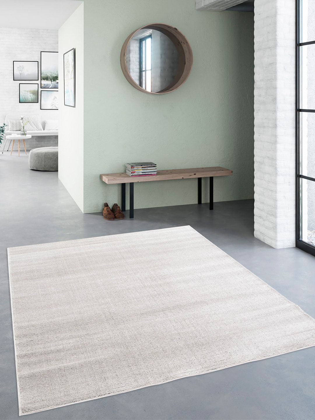 DDecor Off-White Solid Rug Price in India
