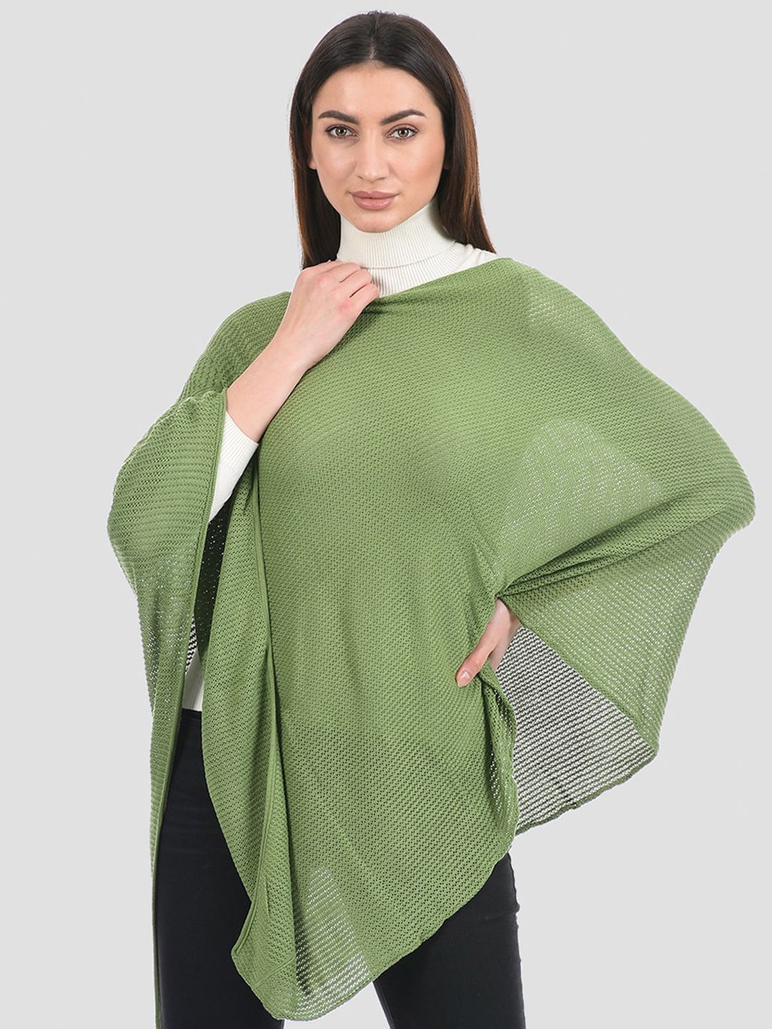 PORTOBELLO Women Green Poncho Price in India