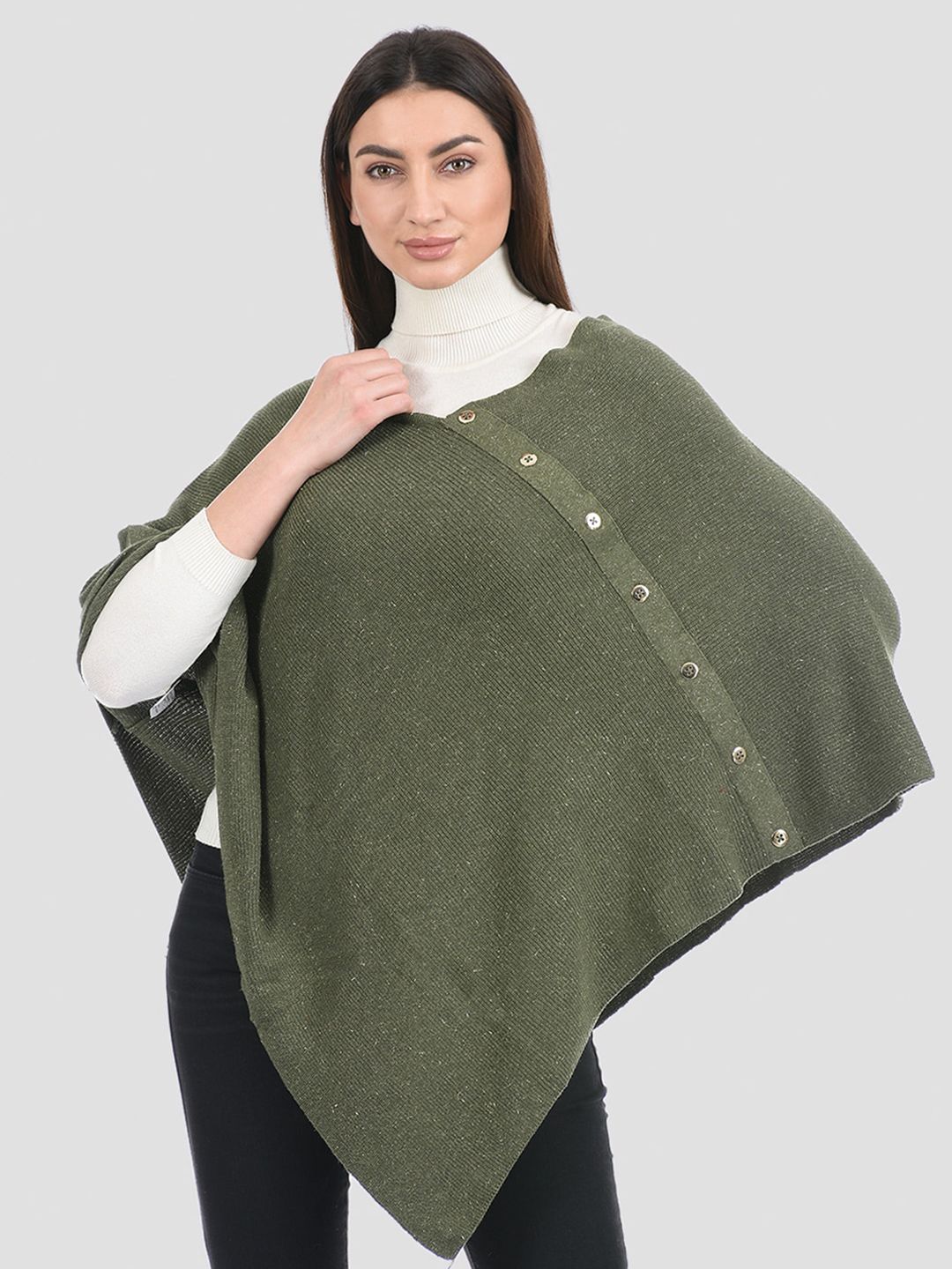 PORTOBELLO Women Green Poncho Price in India