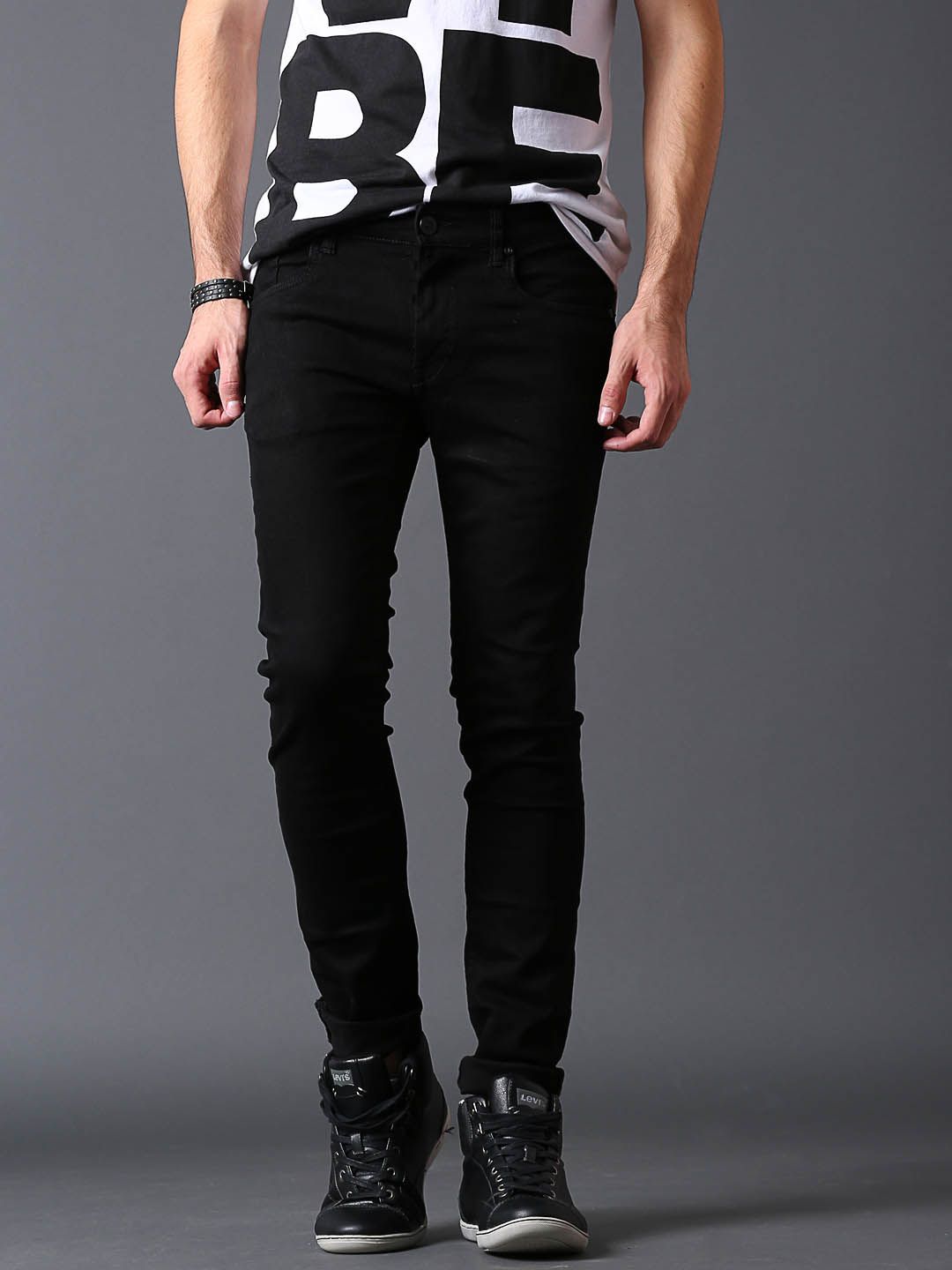 Moda Rapido Men Black Slim Fit Stretchable Jeans