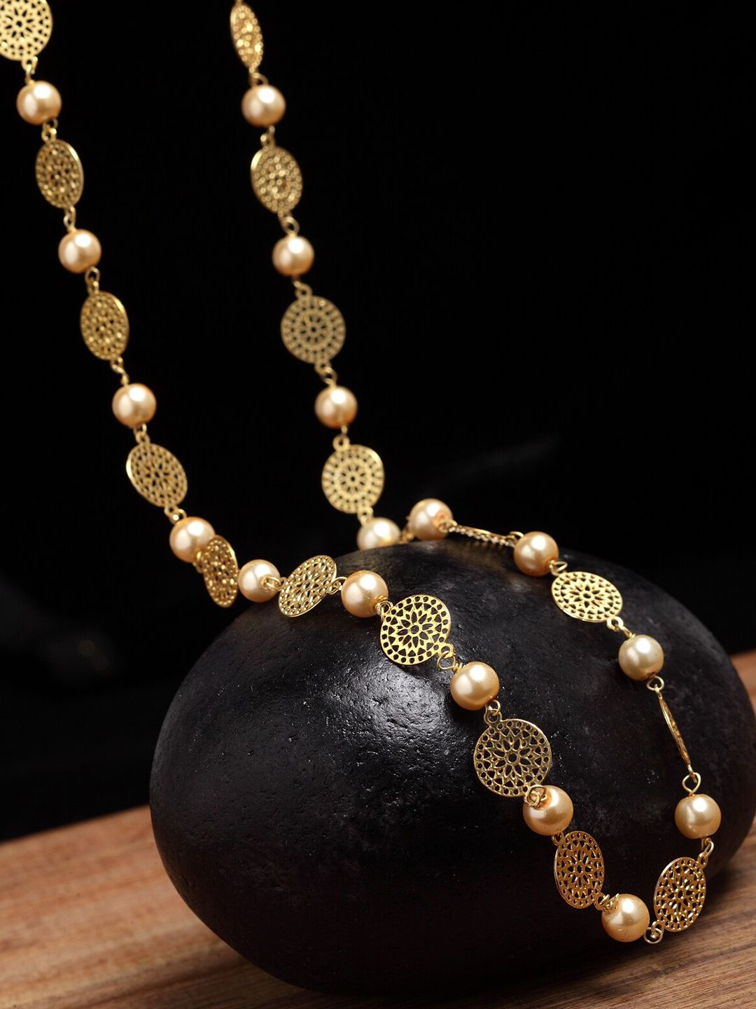 PANASH Gold-Toned Copper Gold-Plated Handcrafted Necklace Price in India