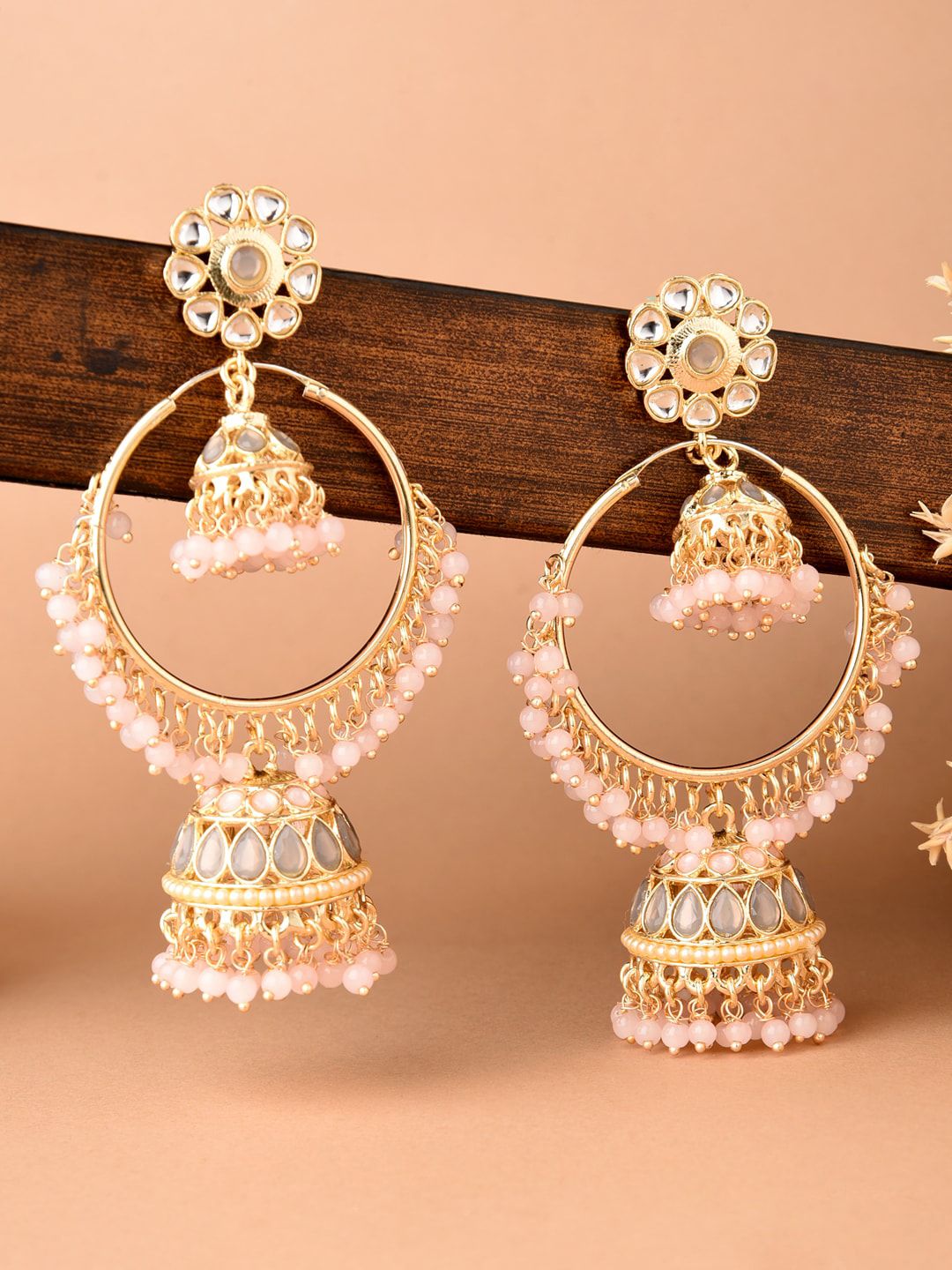 Fida Gold-Toned Contemporary Jhumkas Earrings Price in India