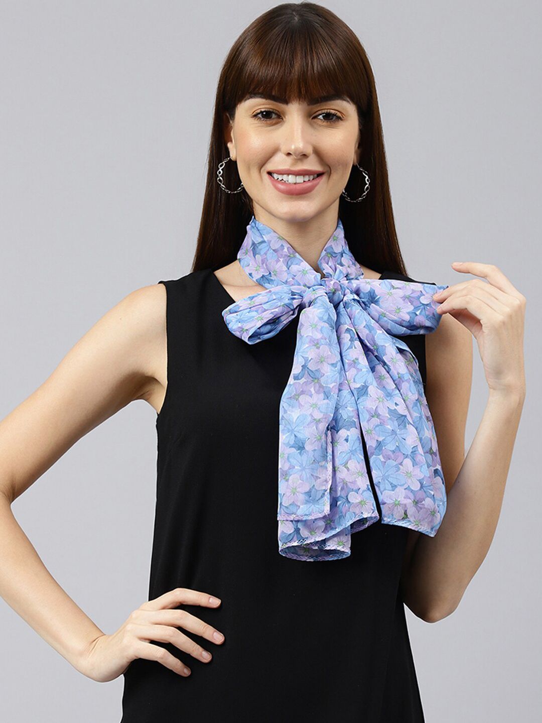 Tossido Women Blue & Purple Printed Stole Price in India