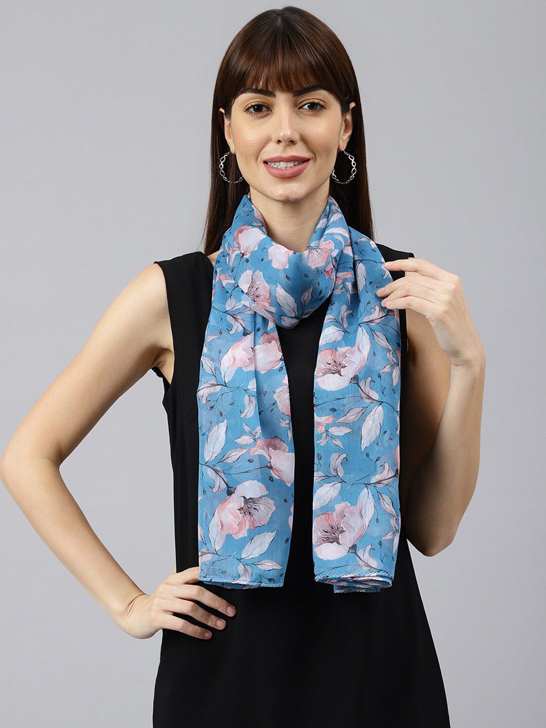 Tossido Women Blue & Purple Printed Stole Price in India