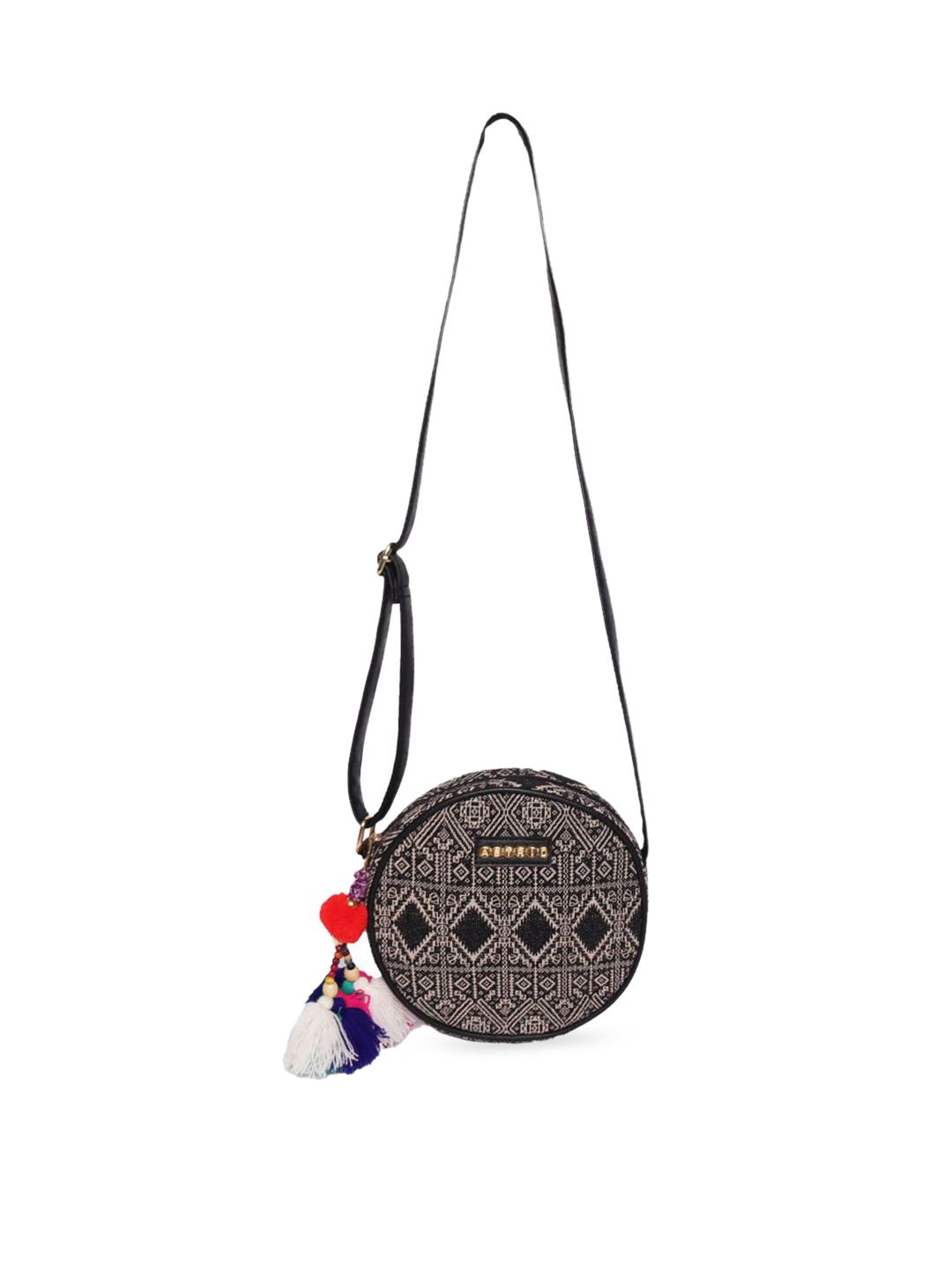 ASTRID Multicoloured Structured Sling Bag with Tasselled Price in India