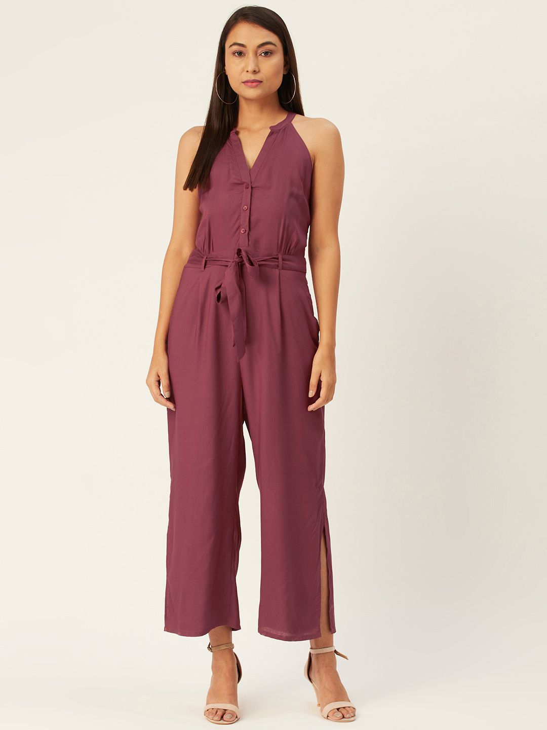 DressBerry Brown Basic Jumpsuit Price in India