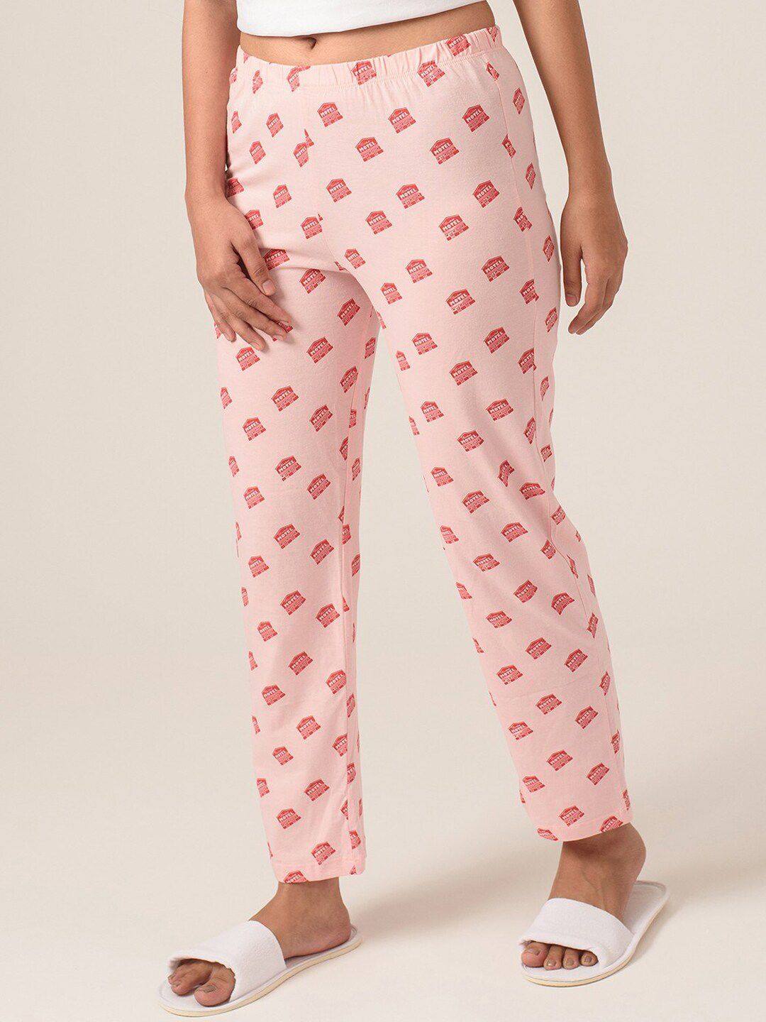 Soxytoes Women Pink Schitts Creek Printed Lounge Pants Price in India