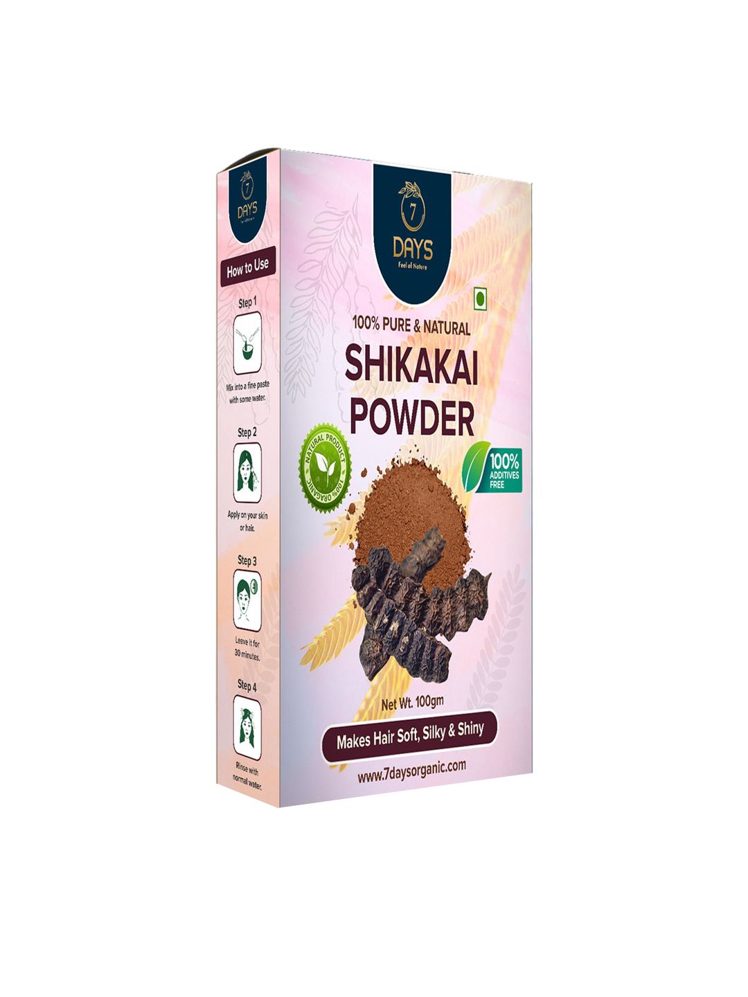 7 DAYS 100% Natural & Pure Shikakai Powder for Soft & Silky Hair - 100 g Price in India