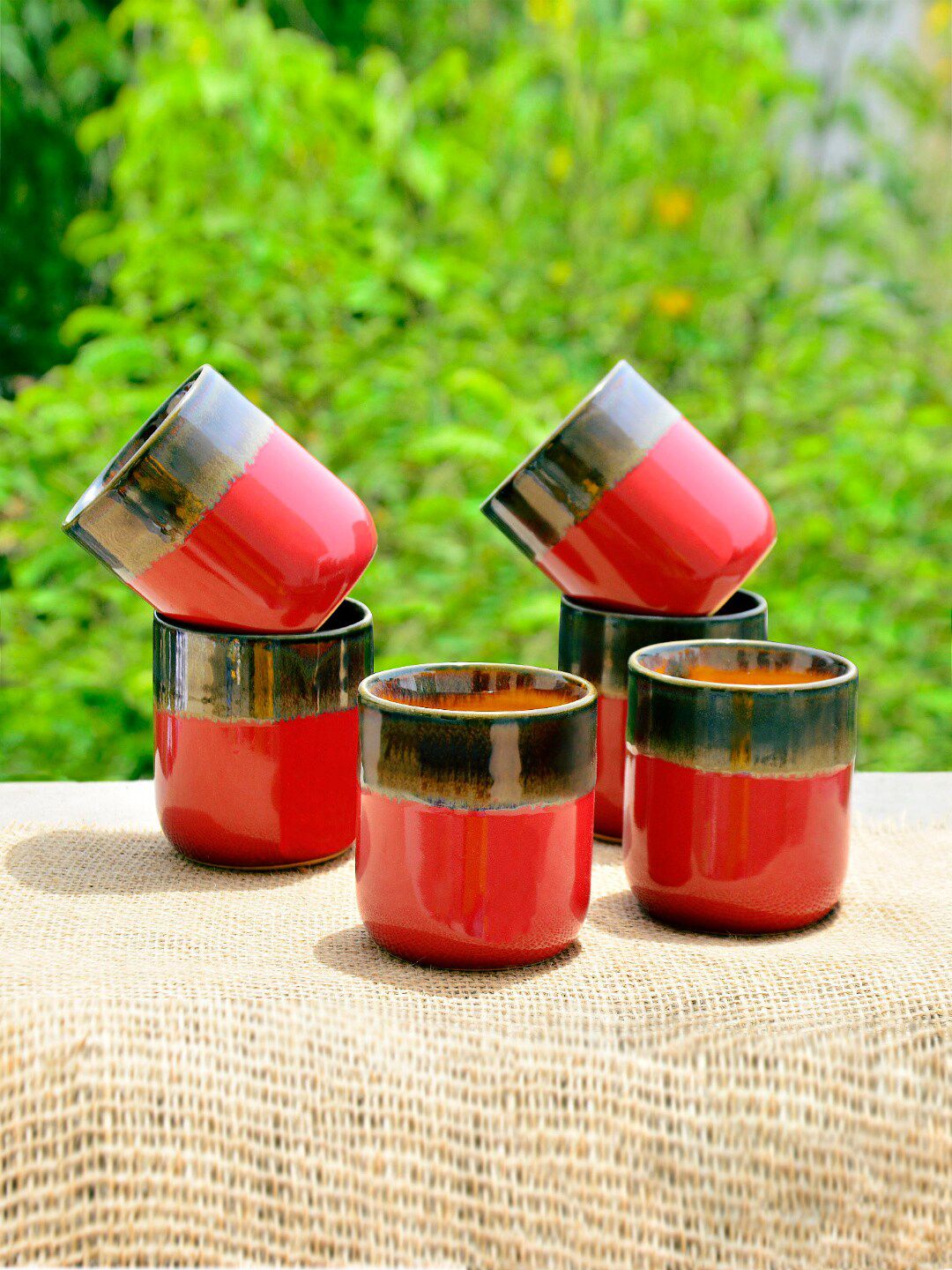 StyleMyWay Beer Mug Pink Ceramic Microwave Safe 6 Piece Kulladhs-225ml