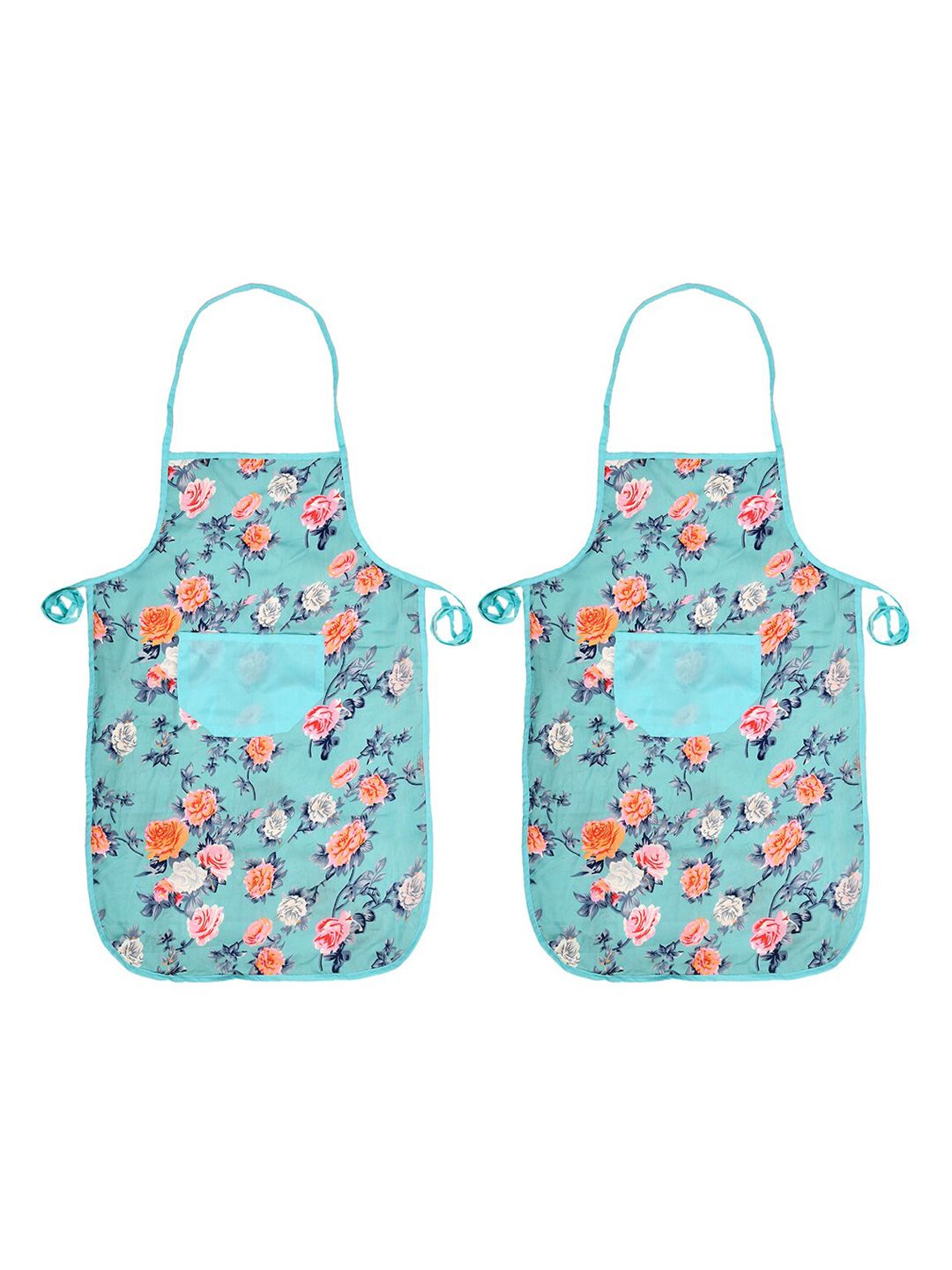 Kuber Industries Set Of 2 Green Printed Pure Cotton Aprons Price in India