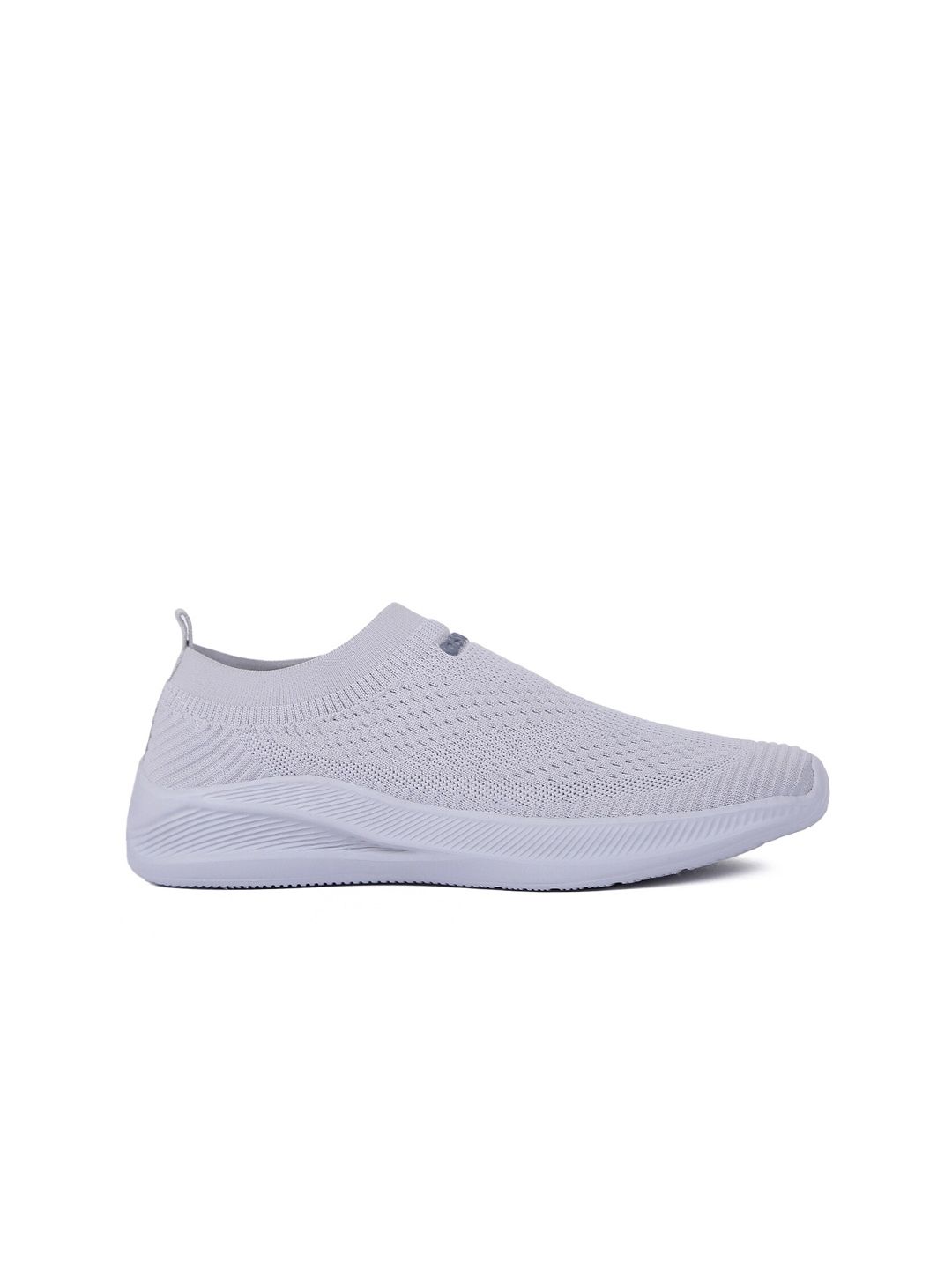 ASIAN Men Grey Woven Design Slip-On Sneakers