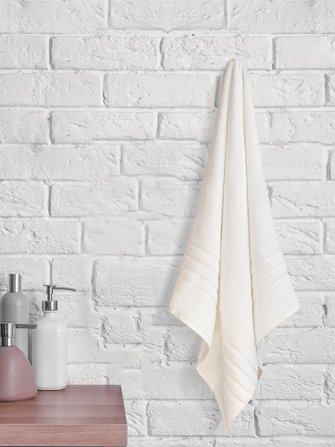 Boutique Living India Off White  Solid Pure Cotton Bath Towels Price in India