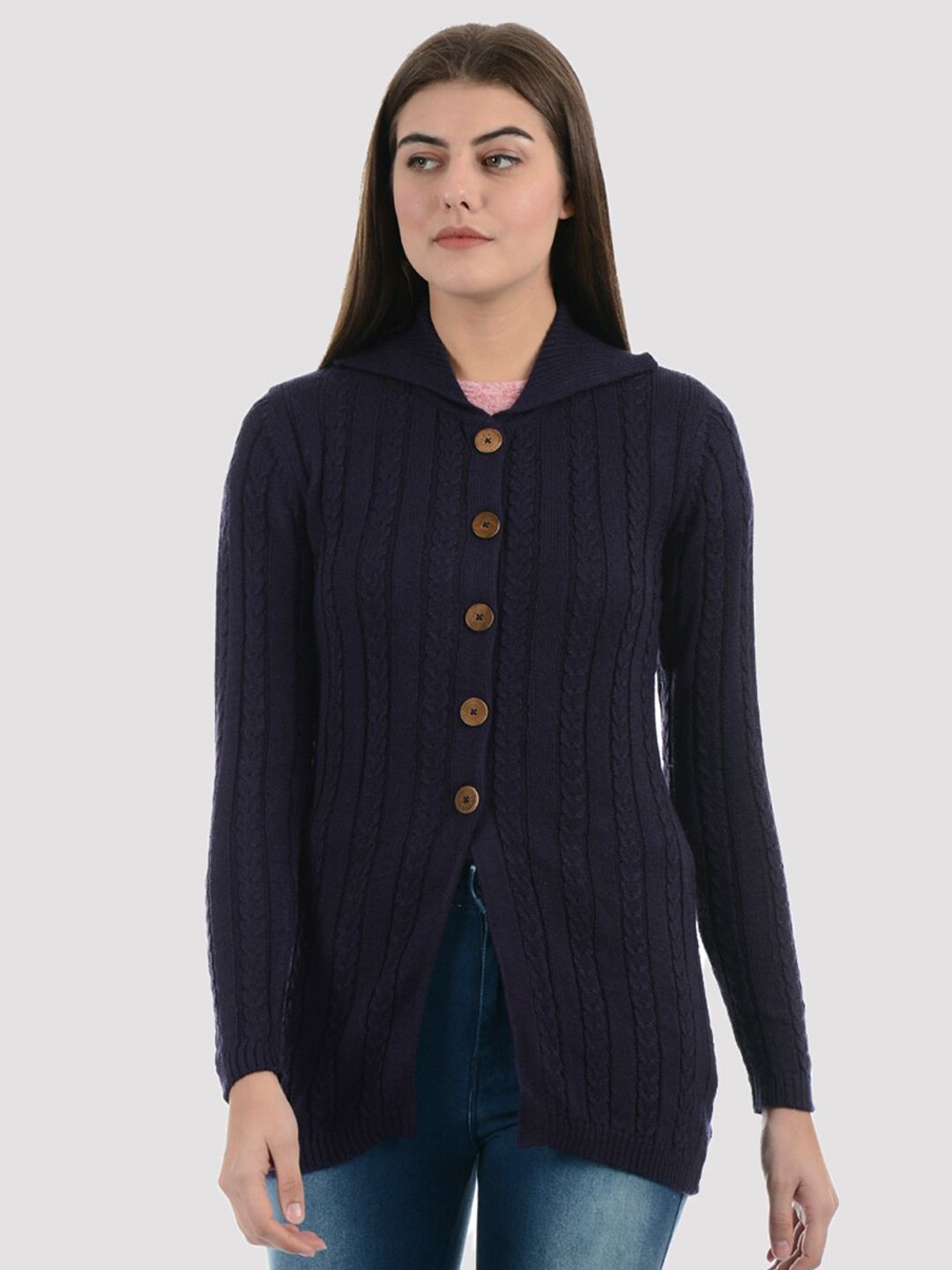 PORTOBELLO Women Purple Longline Cardigan Price in India