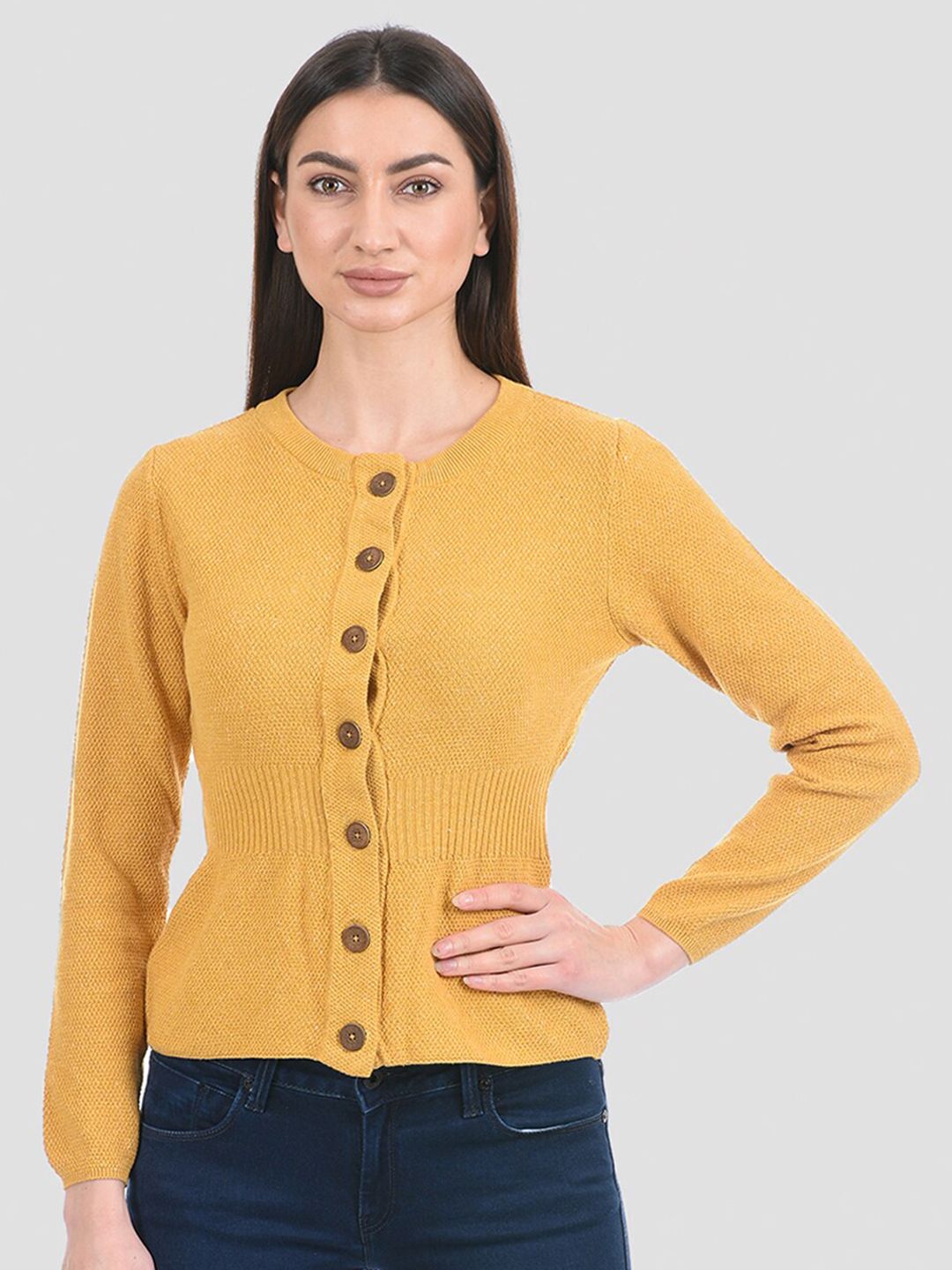 PORTOBELLO Women Yellow Cardigan Price in India