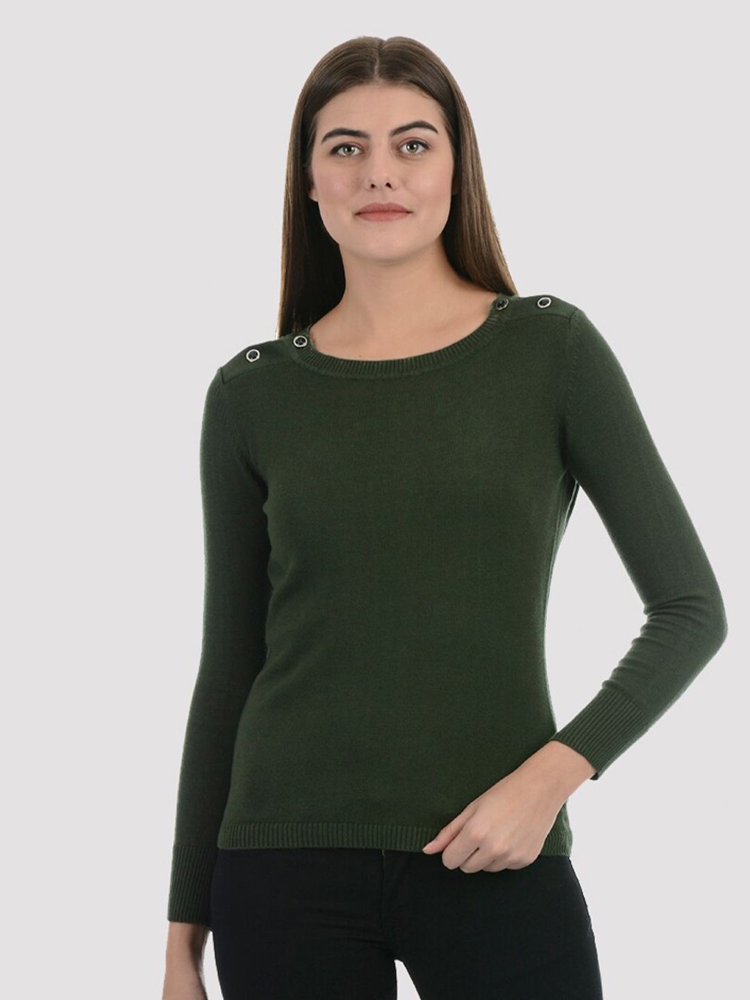 PORTOBELLO Women Green Pullover Price in India