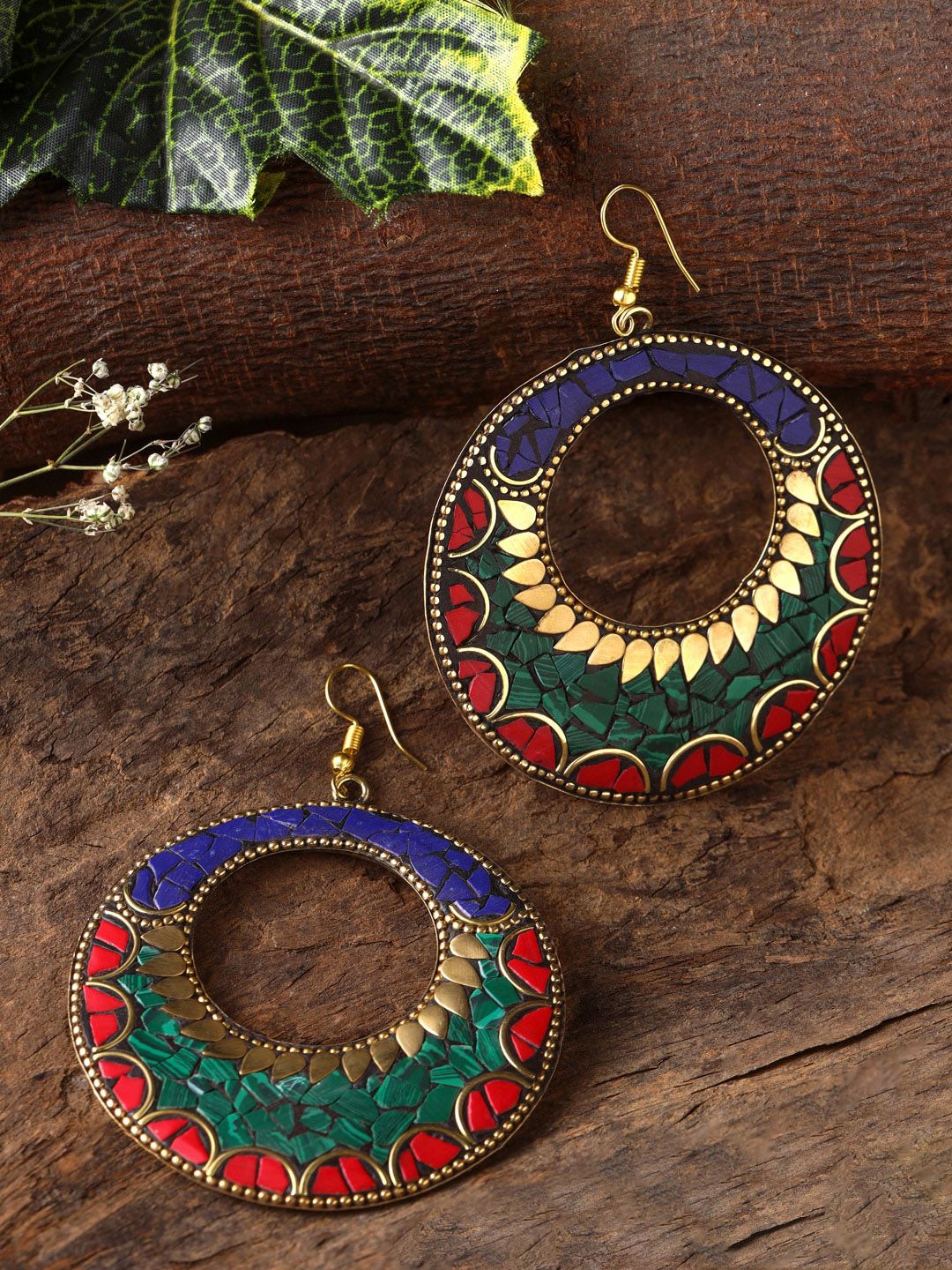 Yellow Chimes Multicoloured Contemporary Drop Earrings Price in India