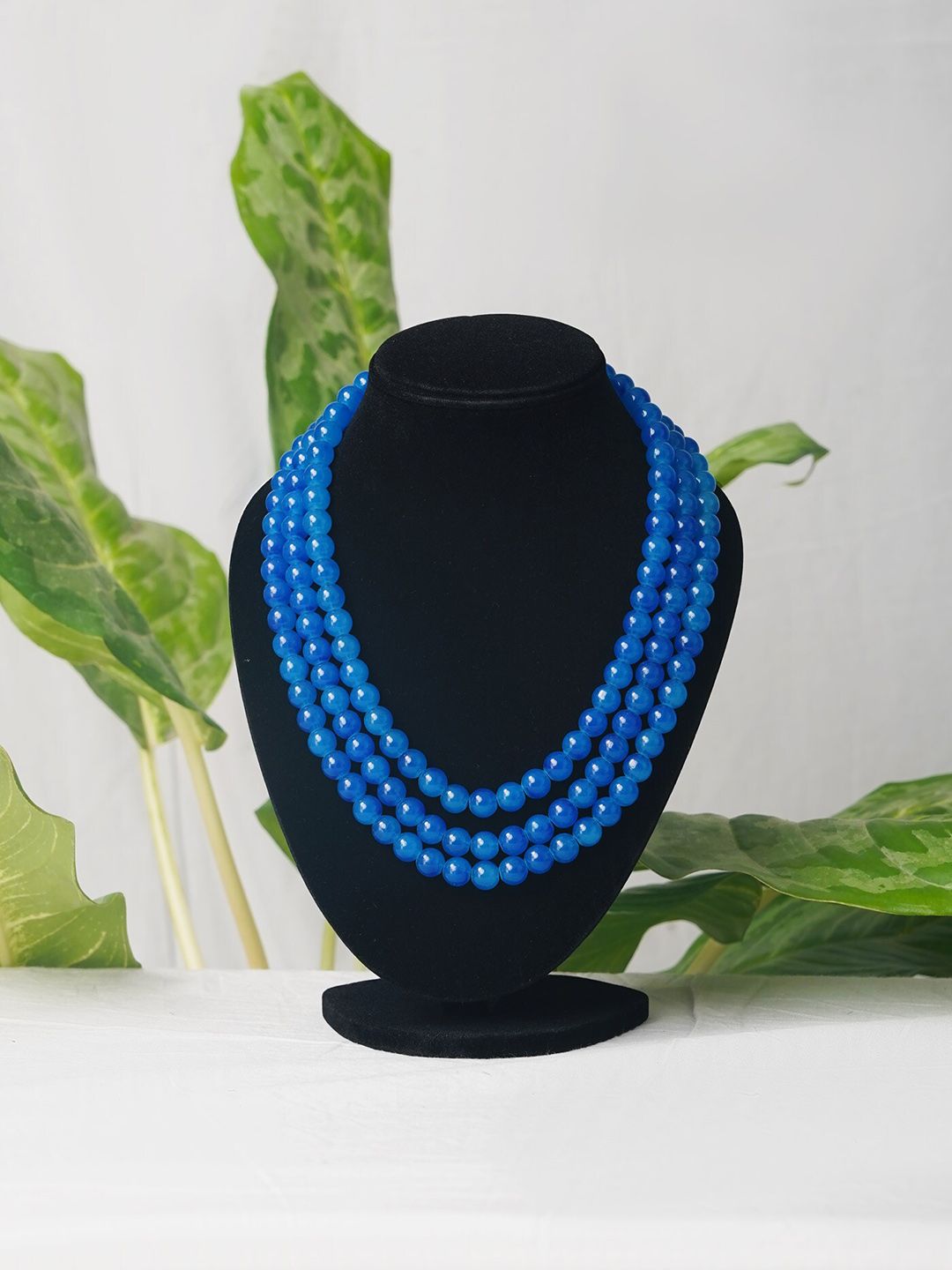 Unnati Silks Blue Gold-Plated Layered Necklace Price in India