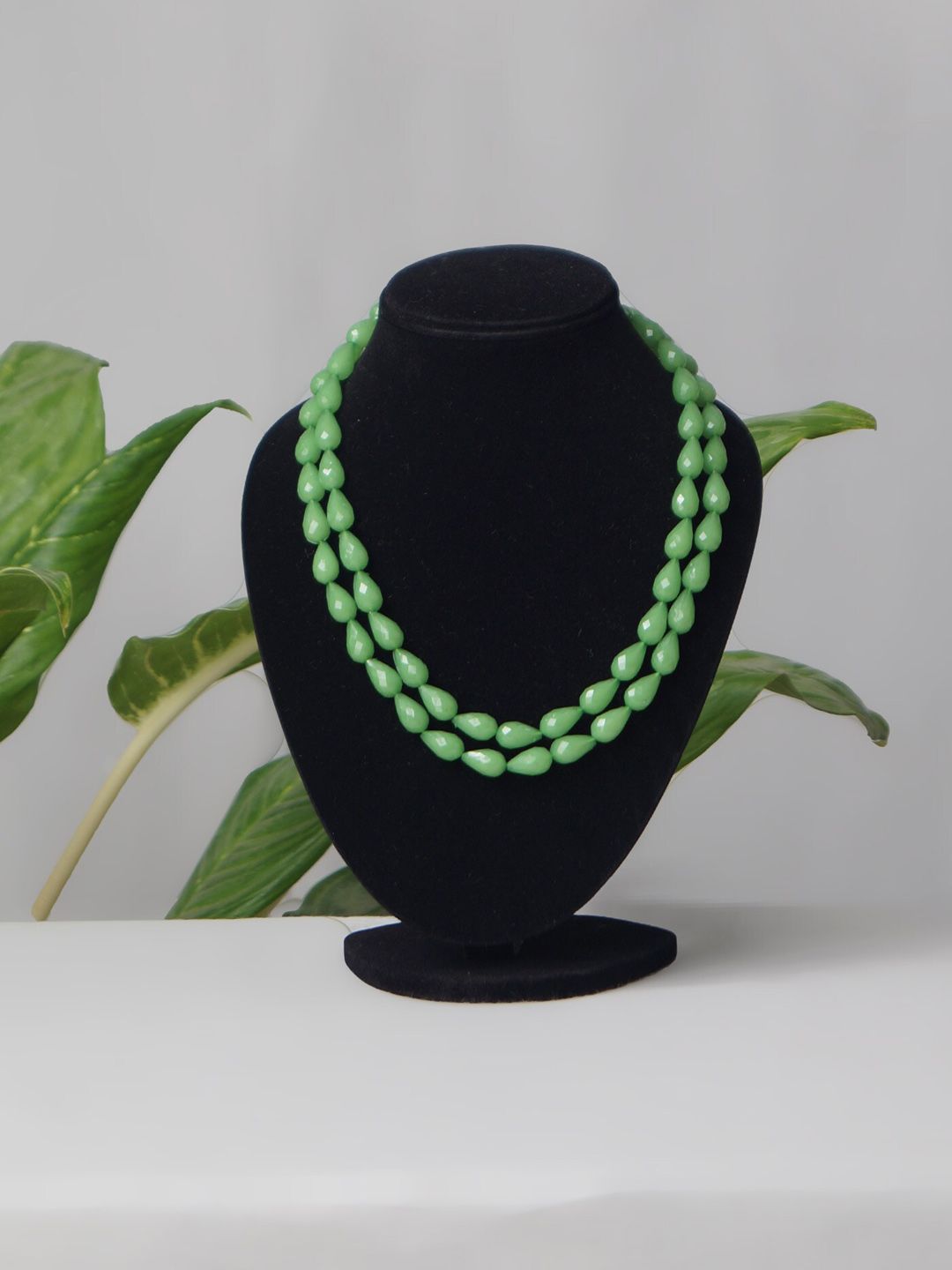 Unnati Silks Green Beaded Layered Necklace Price in India