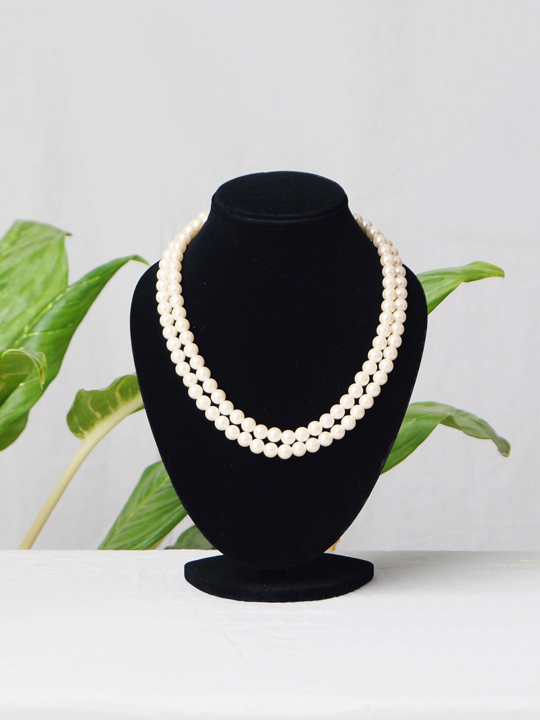 Unnati Silks White Layered Amravati Beads Necklace Price in India