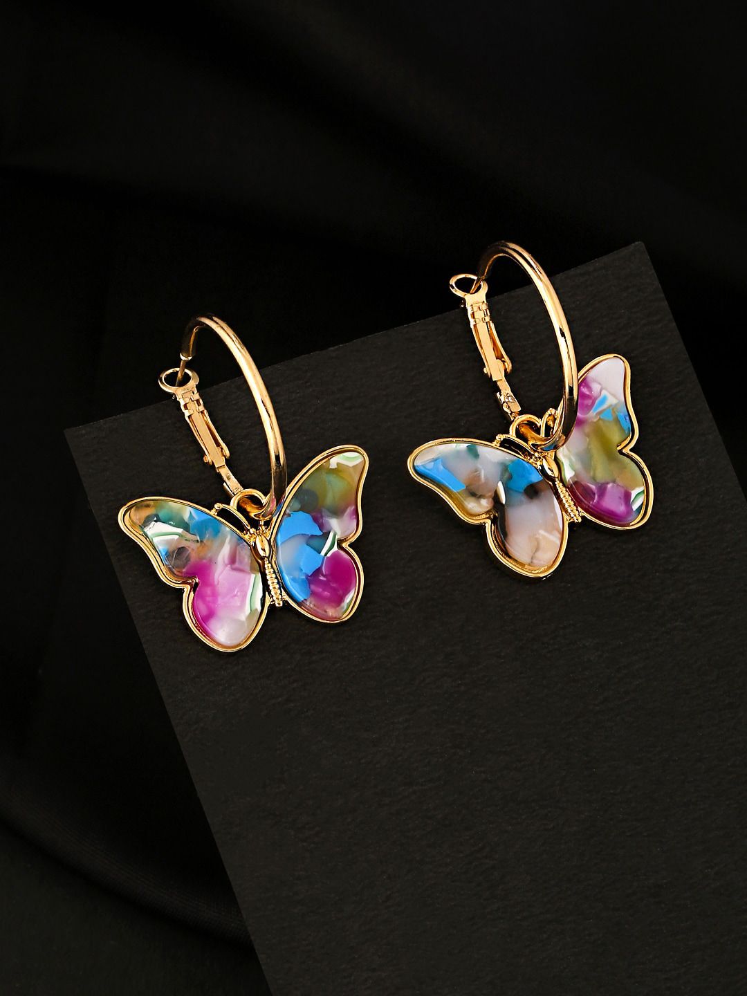 Unwind by Yellow Chimes Purple Contemporary Studs Earrings Price in India